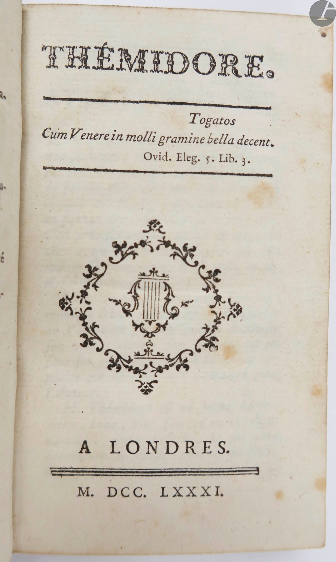 Null [GODARD D'AUCOUR (Claude).
Thémidore.
Londres, 1781. - En 18, morocco rojo,&hellip;