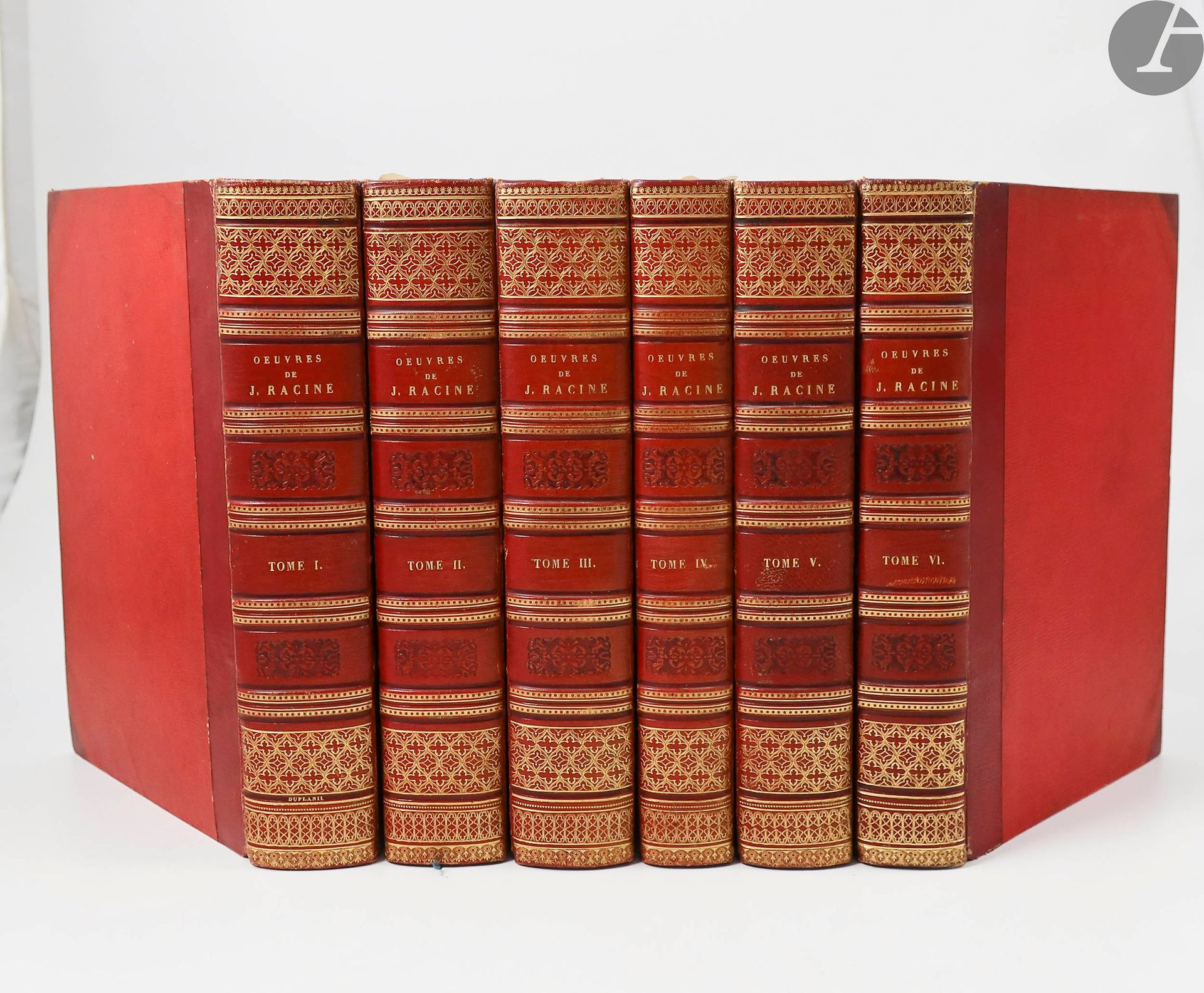 Null 拉辛（Jean）。
复杂的作品......有所有评论家的注释。
巴黎：Lefèvre，1820年。- 6卷8册，半红摩洛哥，带角，书脊有棱角和装饰，未&hellip;