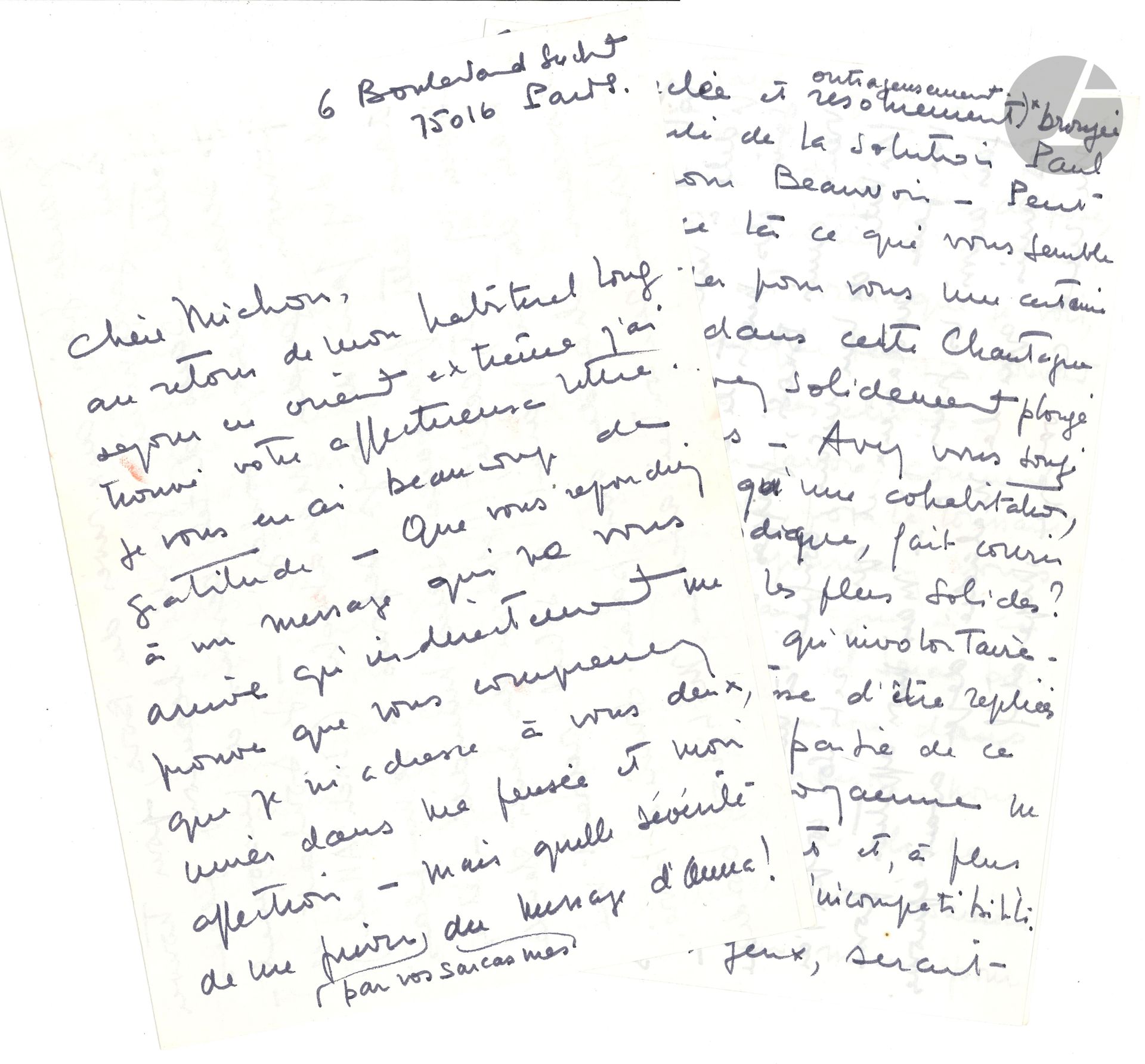 Null 皮埃尔-巴尔曼（1914-1982）时装设计师。L.A.（在信封背面签名），巴黎[14.XI.1975]，致Anna Maillard小姐；8页内页，&hellip;