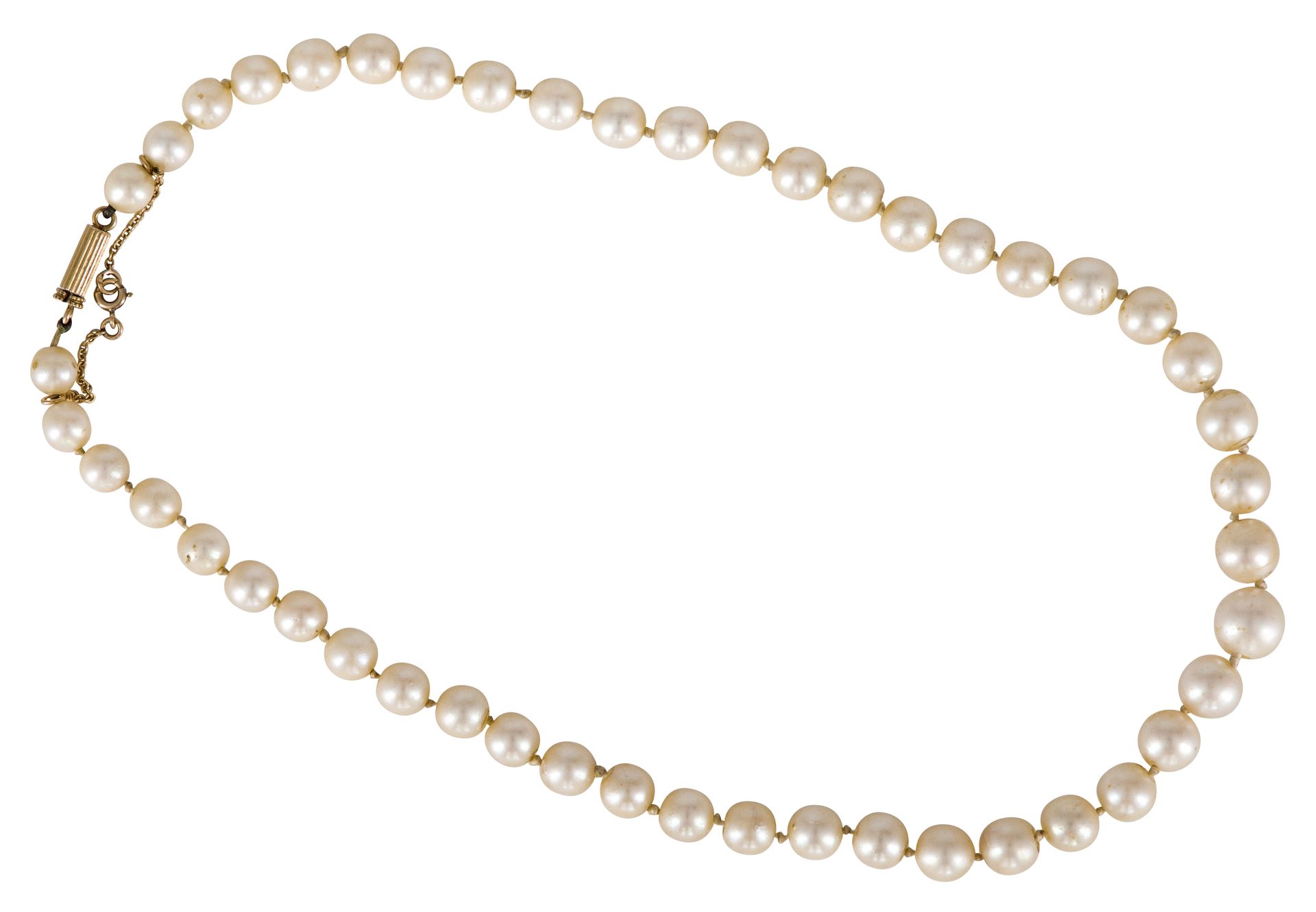 Null Collier de perles de culture en chute, fermoir en or 18K (750). Longueur : &hellip;