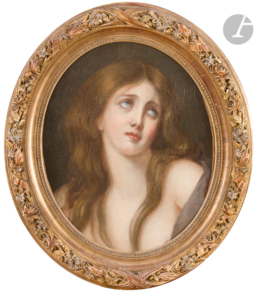 Null Attributed to Jean-Baptiste GREUZE (1725-1805)
Mary Magdalene
Original oval&hellip;