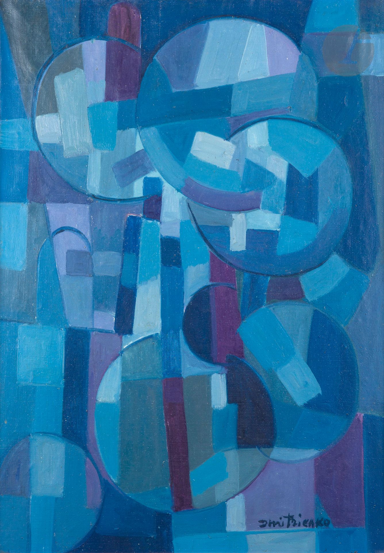 Null Pierre DMITRIENKO (1925-1974)
Komposition, 1950
Öl auf Leinwand.
Signiert i&hellip;