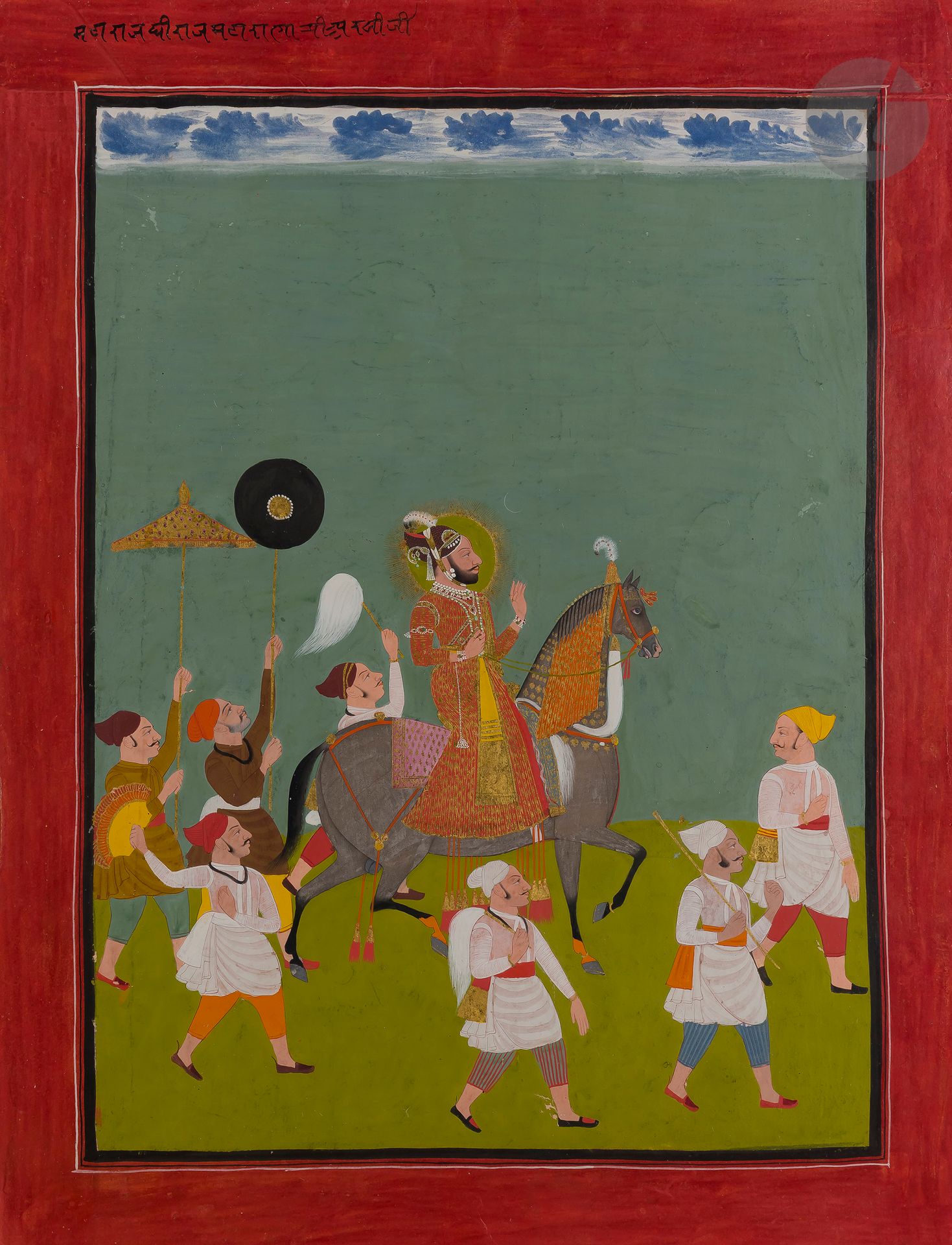 Null Raja en parade, Inde du Nord, Rajasthan, vers 1800
Pigments et or sur papie&hellip;