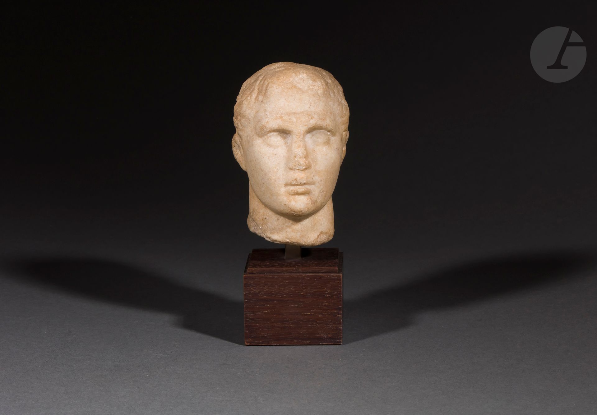 Null 可能代表运动员的高浮雕男性头像
大理石。鼻子上的腐蚀。 
希腊艺术，公元前3-2世纪 
高度：11厘米 

 克劳德-内森收藏，巴黎，然后通过后裔。
&hellip;