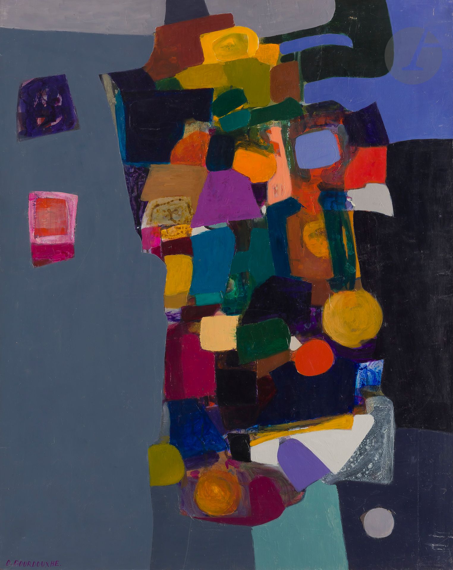 Null Denise BOURDOUXHE (1925-1990
)Floating objectsOil
on canvas.
Signed lower l&hellip;