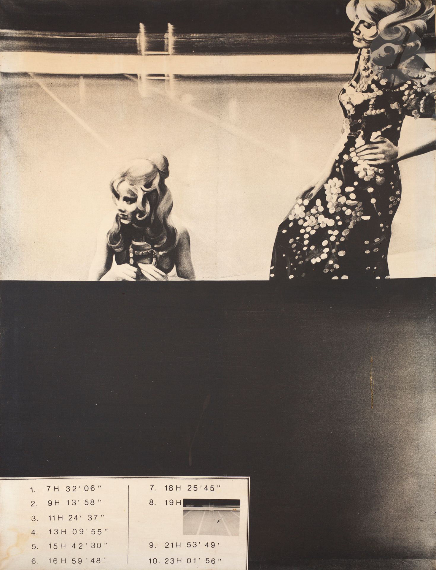 Null 雅克-莫诺里(1924-2018
)《构图》，1972年
画布上

的
压印
。


在担架的背面有签名和奉献
（污渍）。
116 x 89 cm