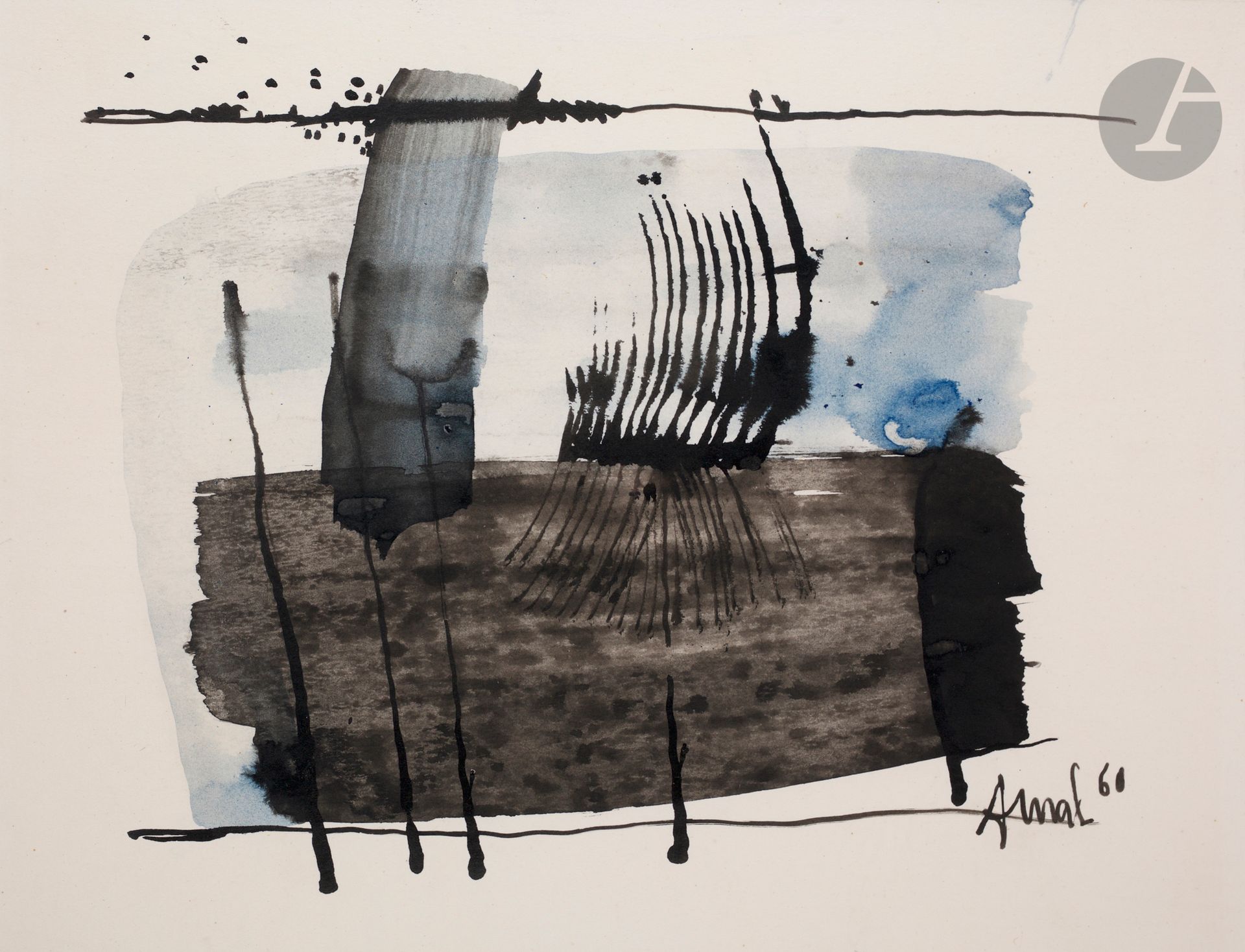 Null François ARNAL (1924-2012
)Composition, 1960Ink
, ink wash and watercolor.
&hellip;