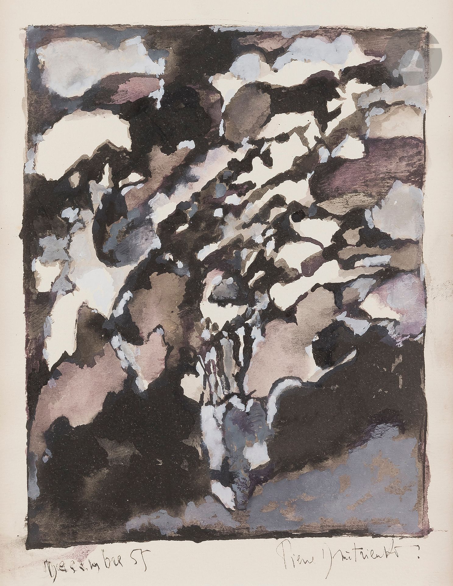 Null Pierre DMITRIENKO (1925-1974)
Composition, 1955
Gouache.
Signée et datée en&hellip;