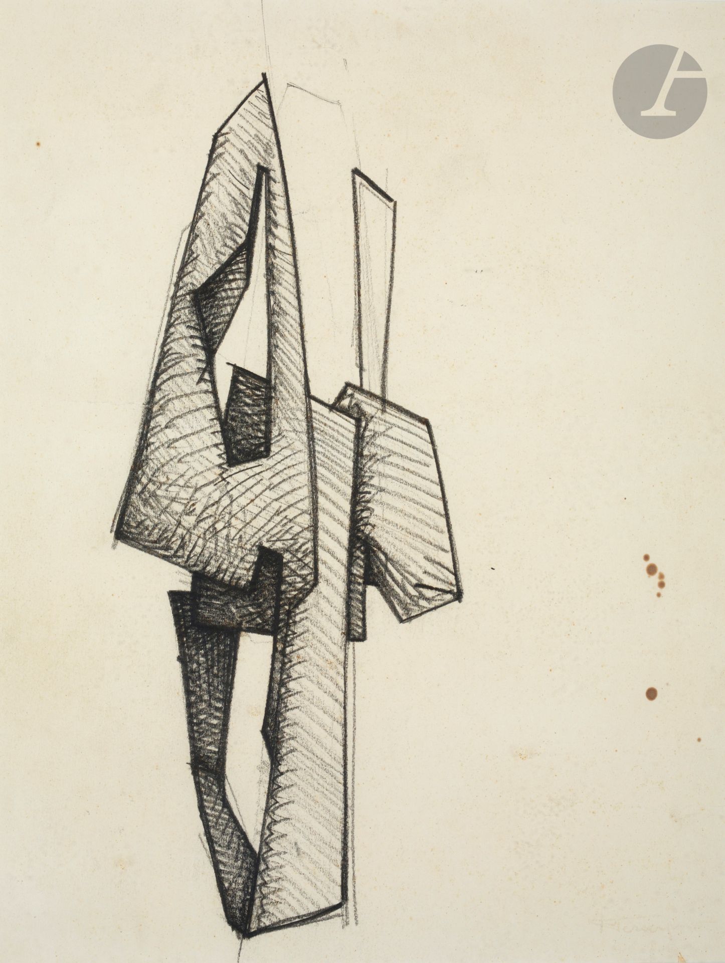 Null Roger DESSERPRIT (1923-1985
)
雕塑
研究
黑色
铅笔
。
右下方有签名（签名略微褪色）。
(污点，横折）。
31,5 x&hellip;