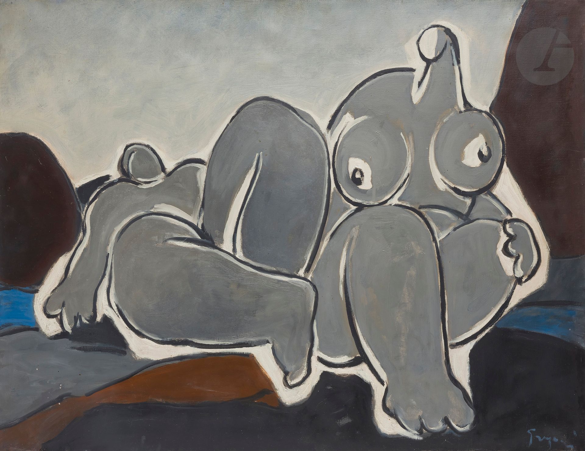 Null Gino GREGORI [意大利] (1906-1973
)两幅裸体画
布面
油画
。
右下方有签名
60 x 92 cm
