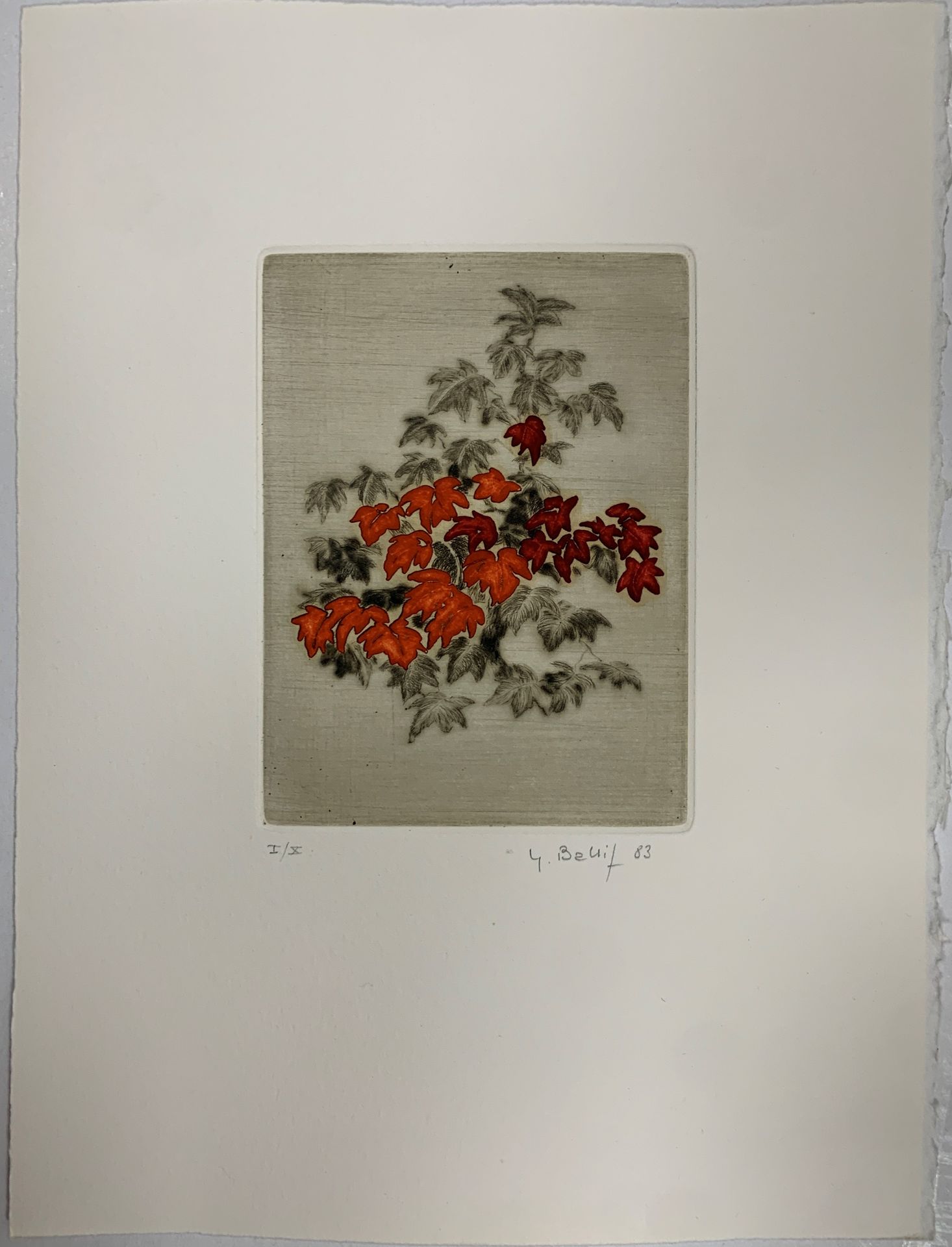 Null Yannick Ballif (1927-2009) 

Suite of flowers. 1983. Drypoint and relief en&hellip;
