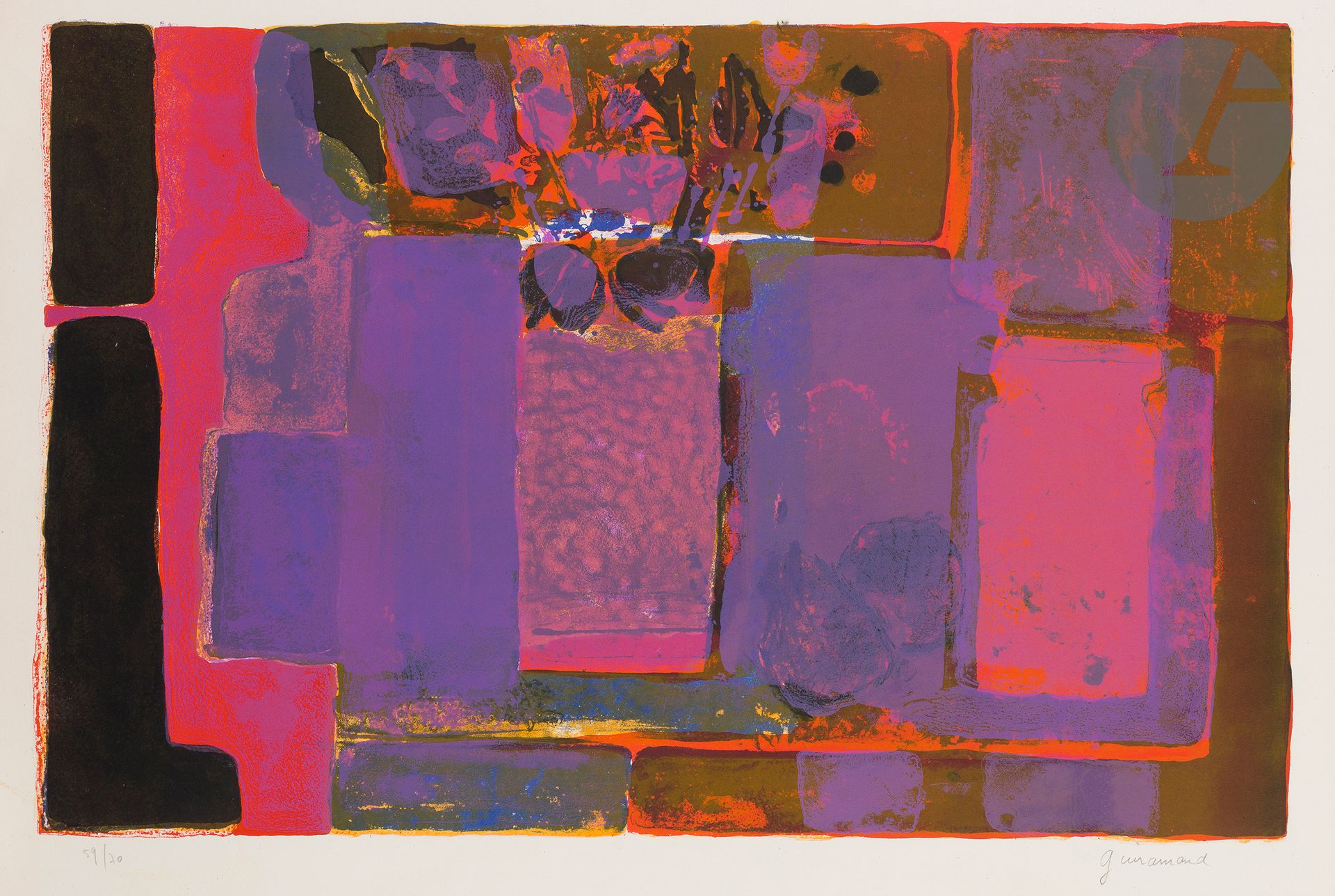 Null Paul Guiramand (1926-2007)

淡紫色的静物; 躺着的裸体; 人物...大约在1980年。平版印刷。每张：595 x 500或&hellip;