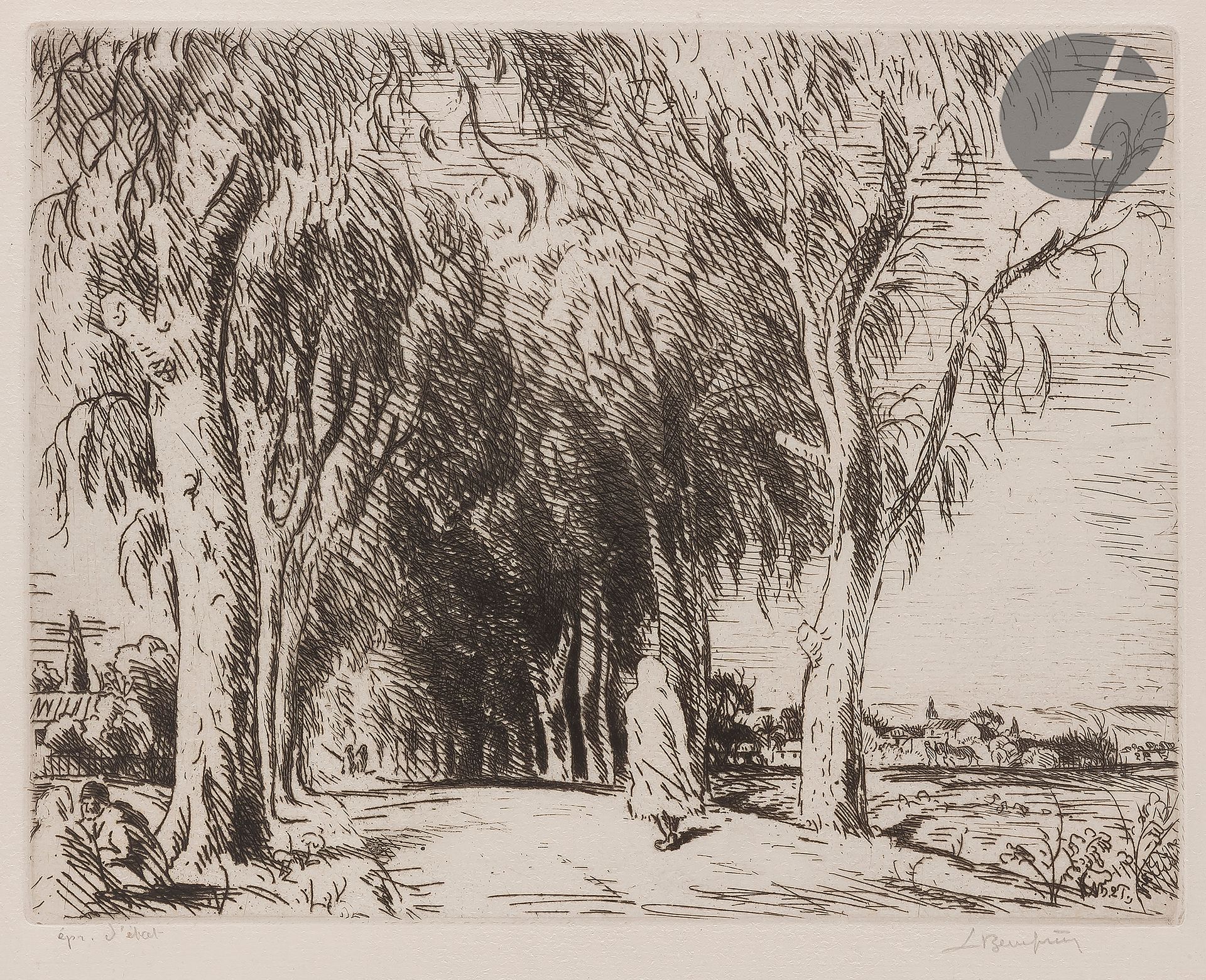 Null 阿道夫-博夫雷(1876-1960)

桉树之路（阿尔及利亚）。1921.蚀刻版画。265 x 208毫米。Morane 21-03。铺纸上的非常好的&hellip;