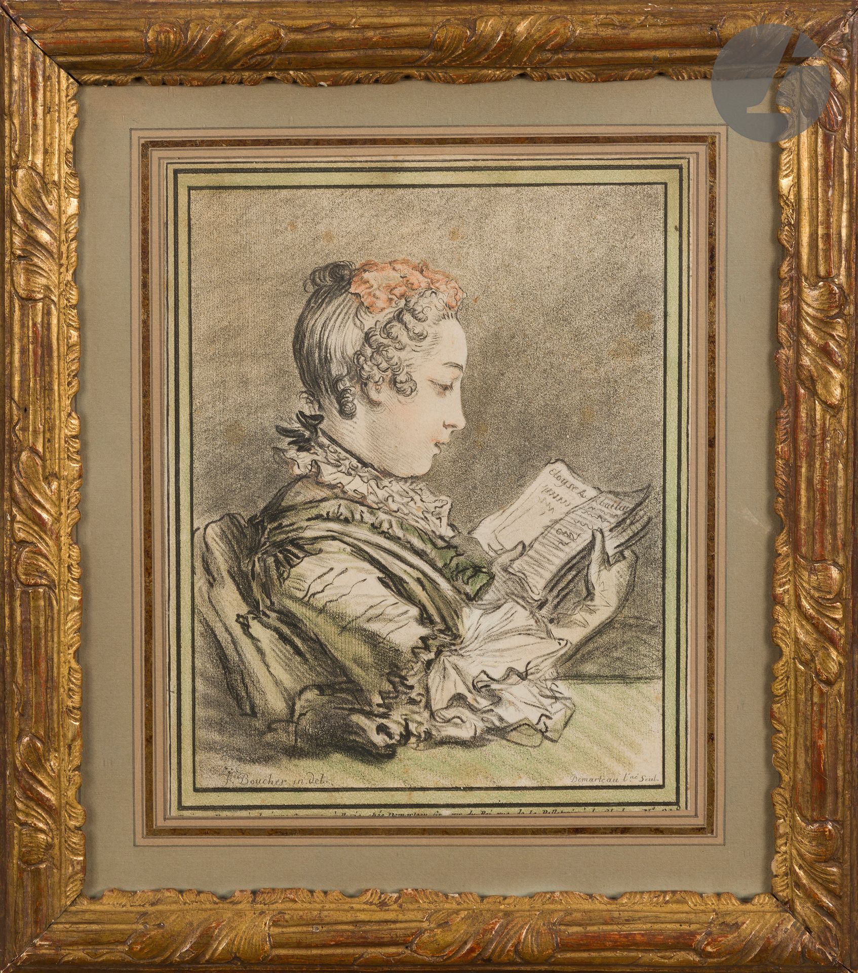 Null Gilles Demarteau (1722-1776) 

Femme lisant " Eloyse ". Vers 1770. Gravure &hellip;