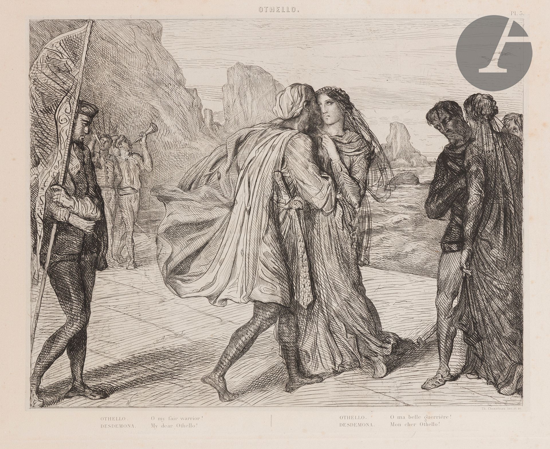 Null Théodore Chassériau (1819-1856) 

O ma belle guerrière... (Othello, pl. 5).&hellip;