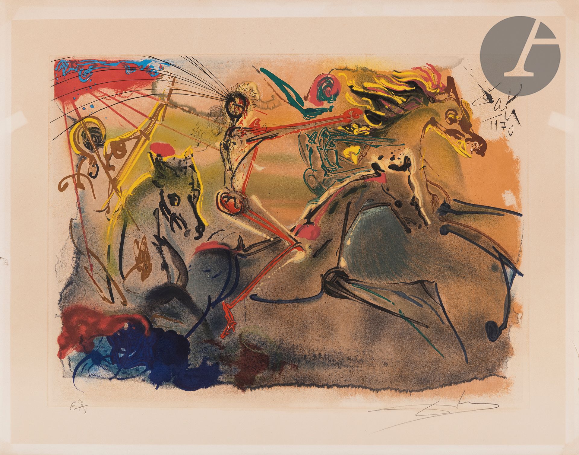 Null Salvador Dalí (1904-1989) 

Die Reiter der Apokalypse. 1971. Kaltnadel, Far&hellip;