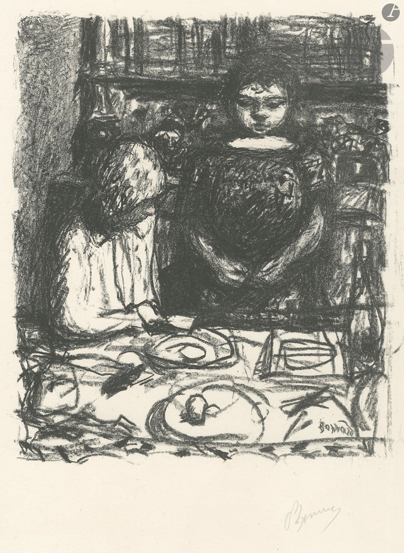 Null 
*Pierre Bonnard (1867-1947) 


Le Menu. Vers 1925. Lithographie. 260 x 305&hellip;
