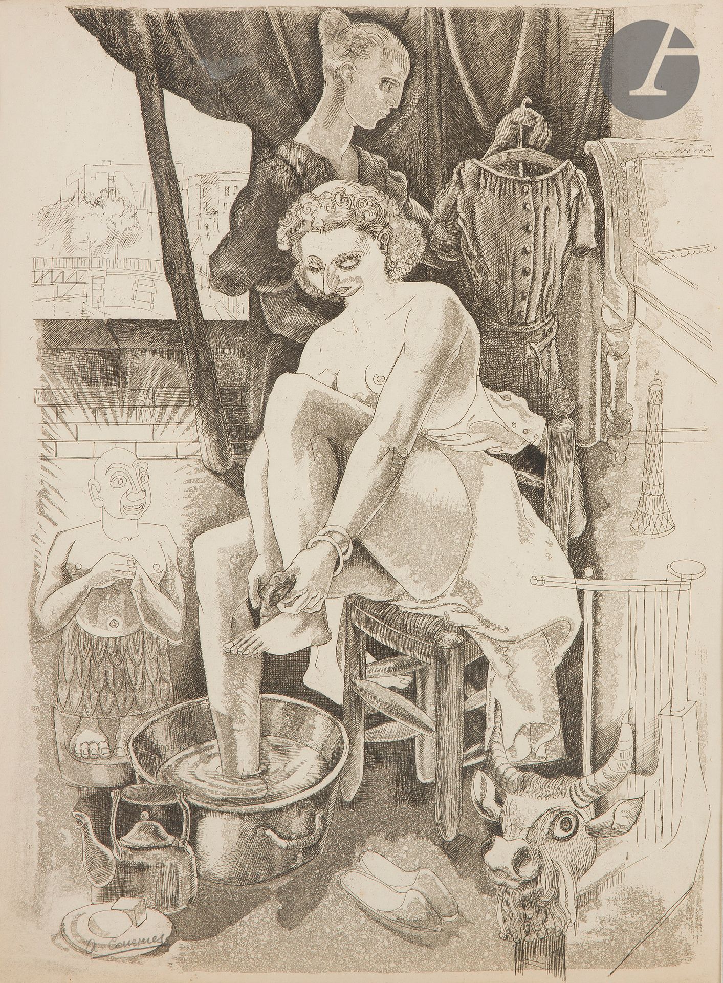 Null Alfred Courmes (1898-1993) 

The Toilet. Etching and aquatint. Sight : 238 &hellip;