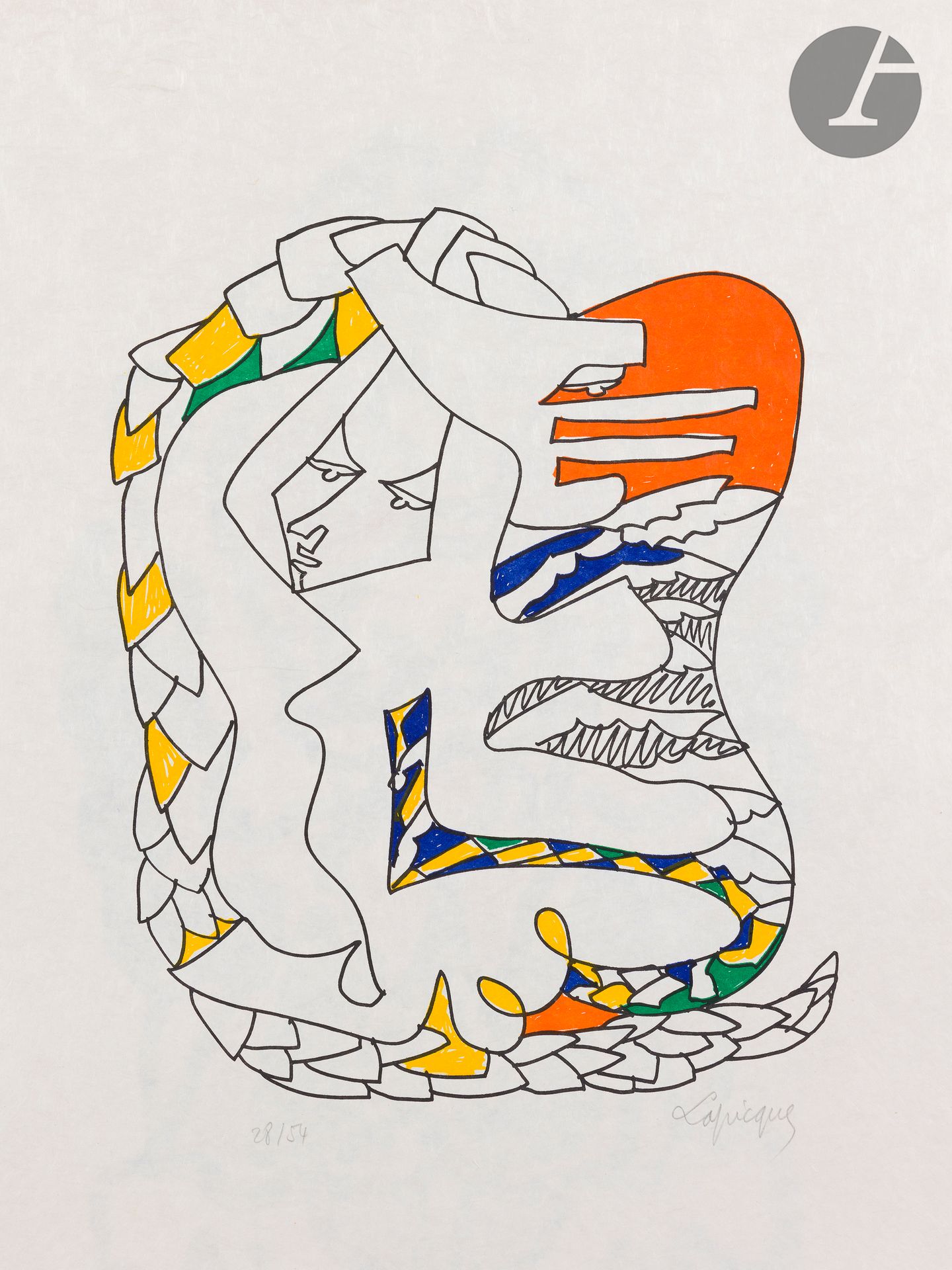 Null 查尔斯-拉皮克(1898-1988)

Quetzalcoatl。1958.石版画。这张纸：476 x 650毫米。Balanci 99.以彩色印刷。&hellip;