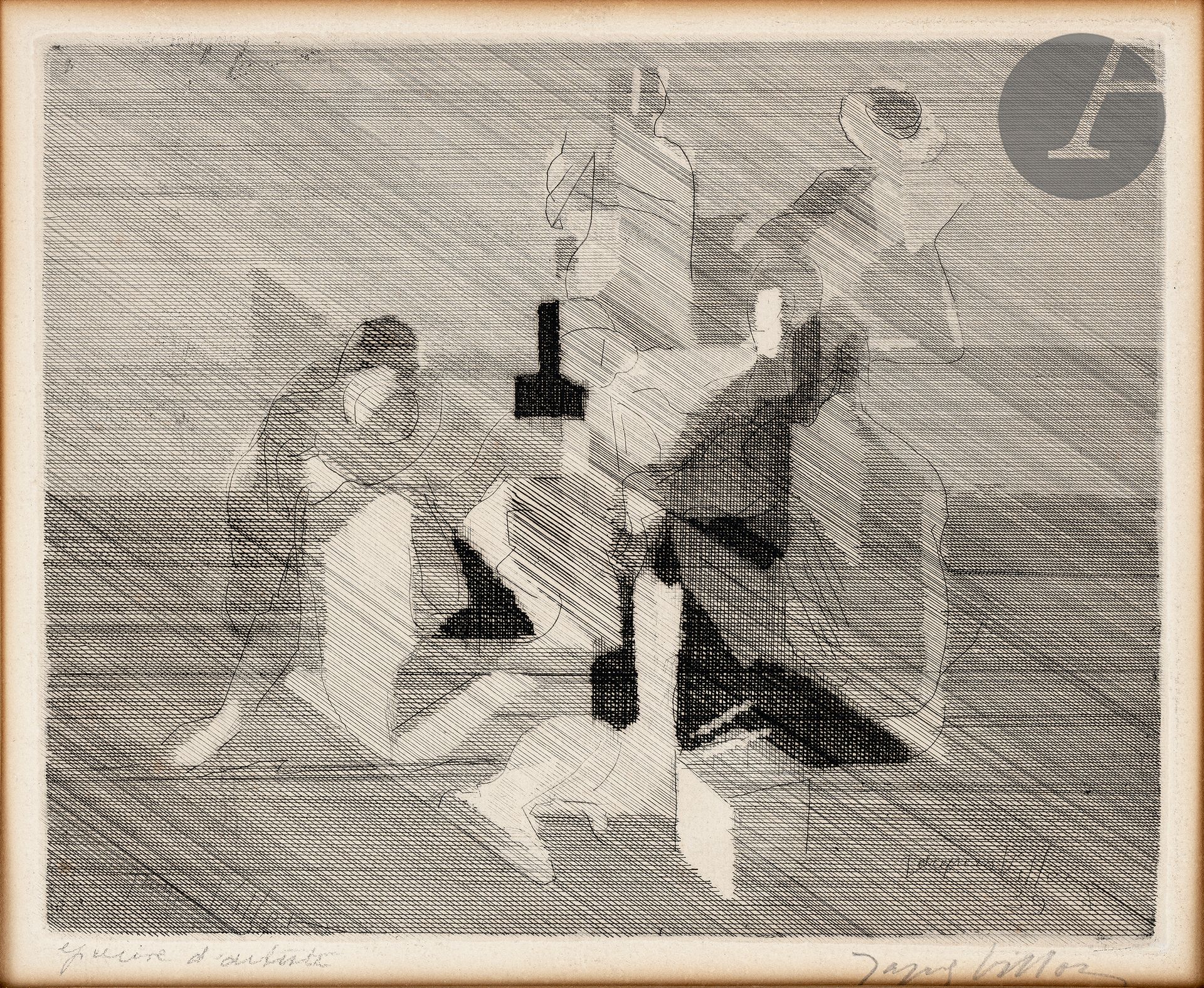 Null 雅克-维庸（加斯顿-杜尚）（1875-1963年）

从一个人把肩膀转向生活的地方。1939.干点和蚀刻画，275 x 222毫米。Ginestet和&hellip;