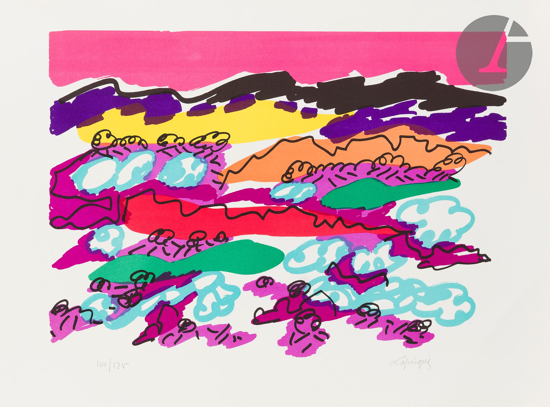 Null Charles Lapicque (1898-1988) 

Mountain in Haute-Provence. 1976. Zincograph&hellip;