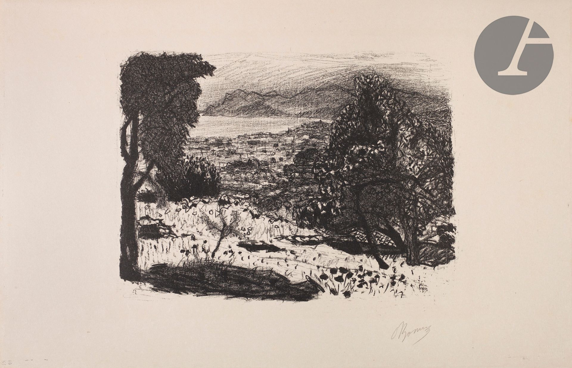 Null 
*Pierre Bonnard (1867-1947) 


Paysage du Midi. 1925. Lithographie. 292 x &hellip;
