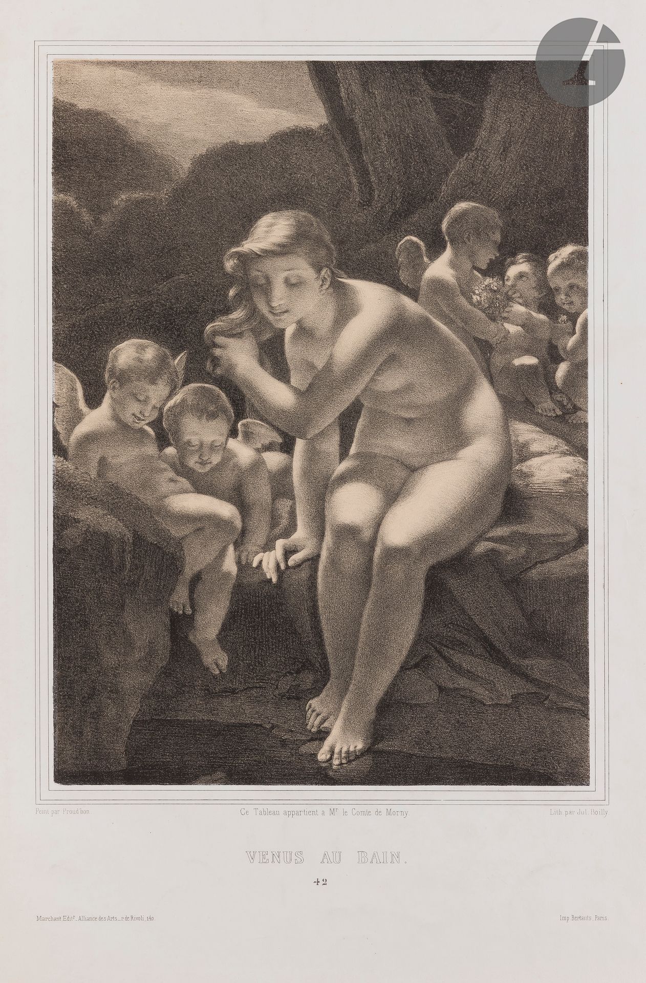 Null 皮埃尔-保罗-普鲁东(1758-1823)

维纳斯在洗澡。J. Boilly的石版画。这张纸：295 x 440毫米。Goncourt 40.在气泡&hellip;