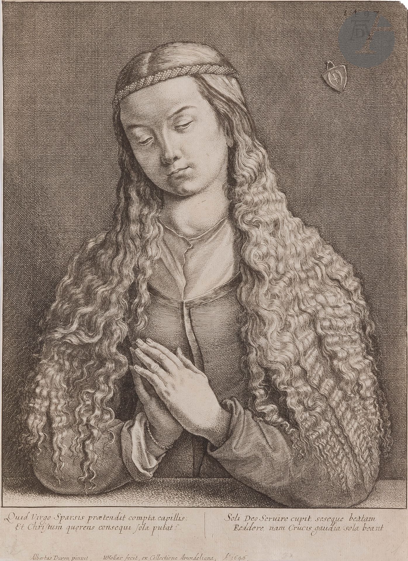 Null 温泽尔(Wenzel)或温塞拉-霍勒(Wenceslas Hollar)(1607-1677)

头发未打结的女人，或圣母。1646.根据A. Dür&hellip;