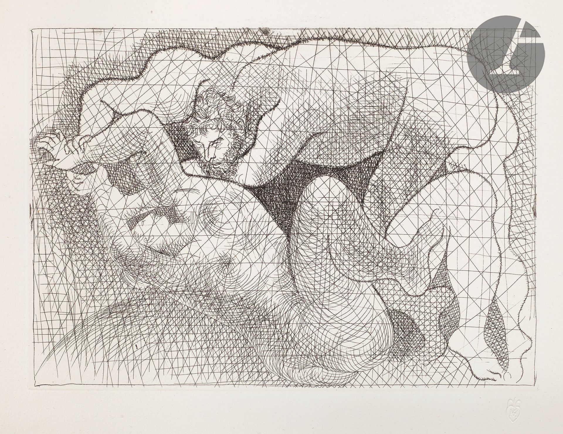 Null 巴勃罗-毕加索 (1881-1973)

强奸》（Suite Vollard, pl. 9）。1931.蚀刻版画。310 x 218毫米。Bloch &hellip;