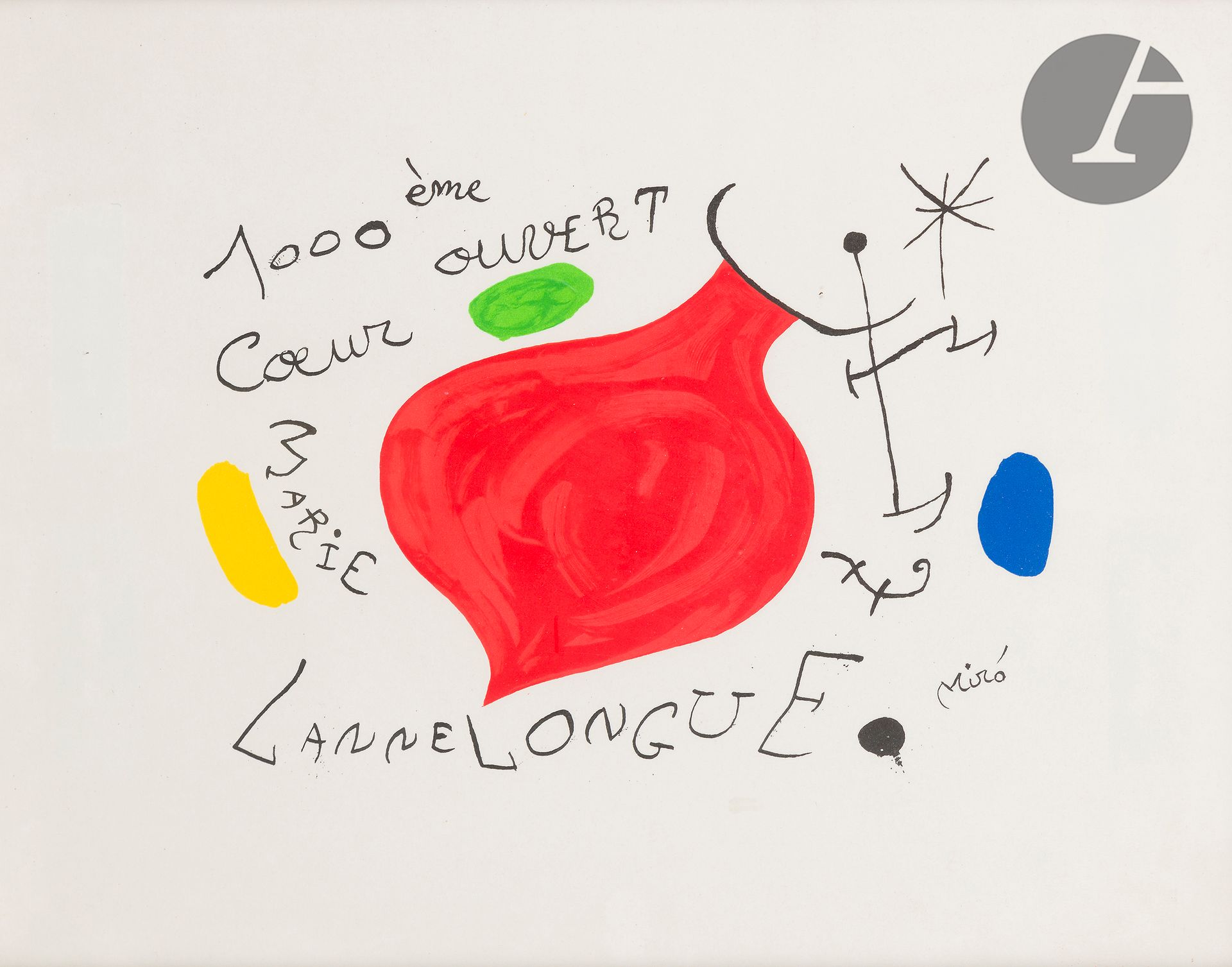 Null Joan Miró (1893-1983) 

1000th open heart (tribute to the Marie Lannelongue&hellip;