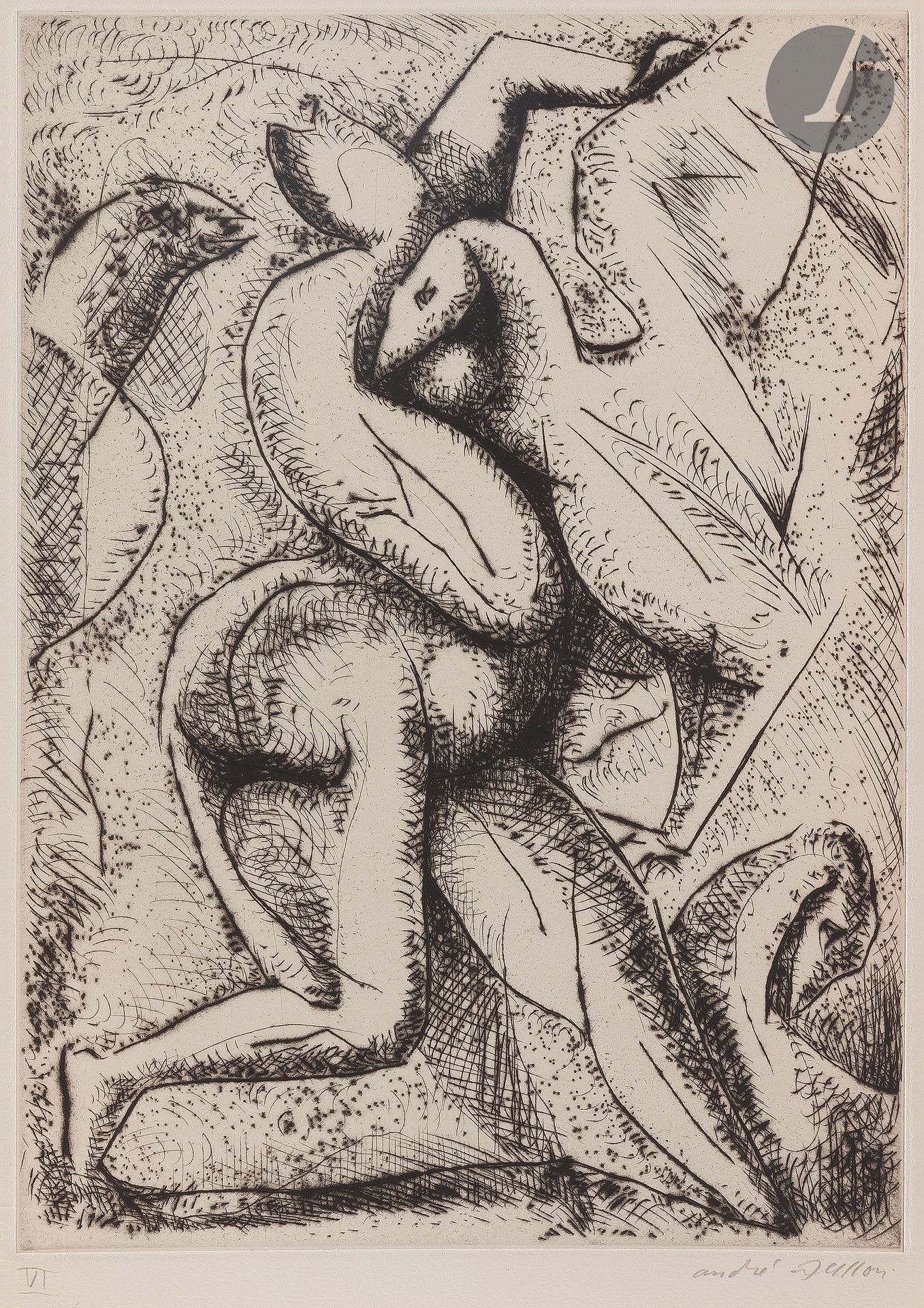 Null André Masson (1896-1987)

被鸟攻击的女人（Brunidor II作品集的图）。1952.干点法和毛刺法。250 x 350毫&hellip;