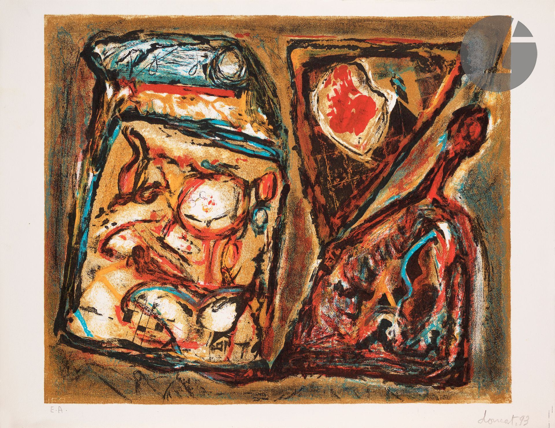Null Jacques Doucet (1924-1994) 

Composition. 1993. Lithographie. La feuille : &hellip;
