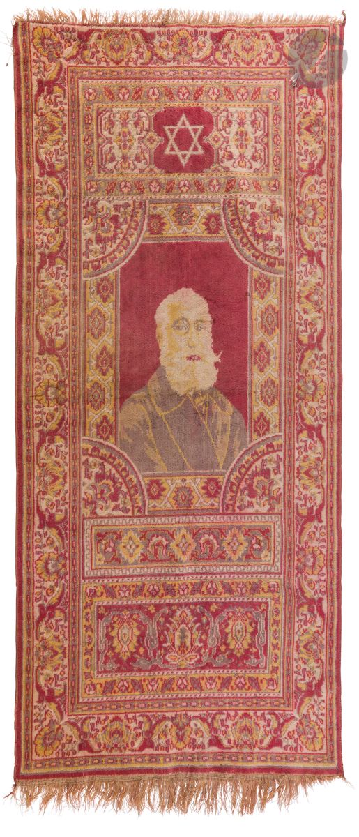 Null [ZIONISM - NORDAU] 
Wall carpet with a portrait of Max Nordau.
Jerusalem, w&hellip;