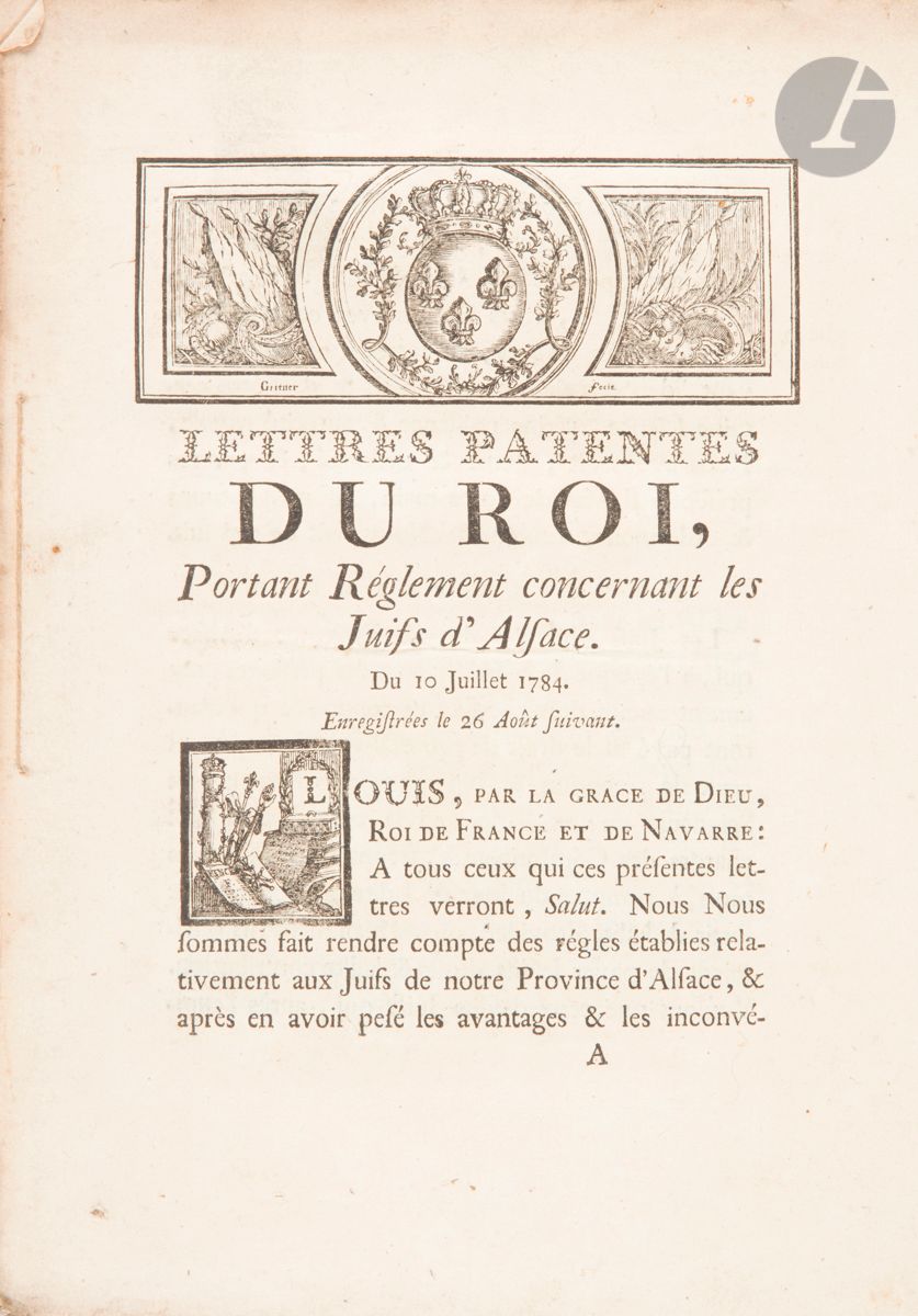 Null [诏书--阿尔萨斯]
国王的专利信，载有关于阿尔萨斯的犹太人的规定。1784年7月10日。Colmar, Decker, s.D. (1784).16&hellip;