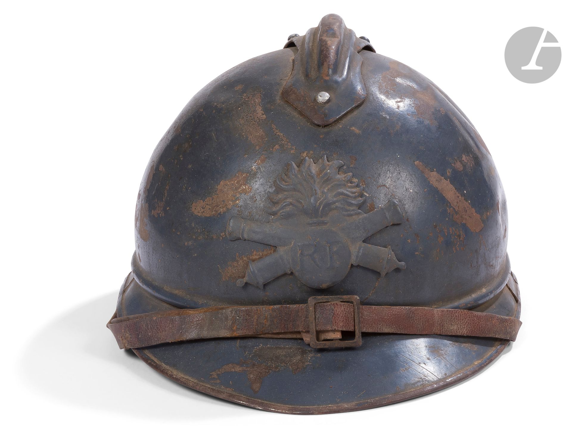 Null Adrian 15 artillery helmet.
Blue color. 
Brown leather interior lined with &hellip;