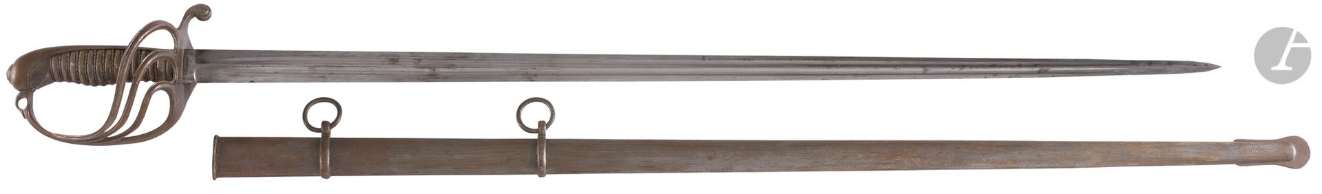 Null 一套两把1882年款的步兵军官军刀
：- 角质手柄。镀镍的四点式防护装置。铁制金属板刀鞘，有一条带子。
- 牛角手柄有花纹。铁骑（被称为Zouaves&hellip;