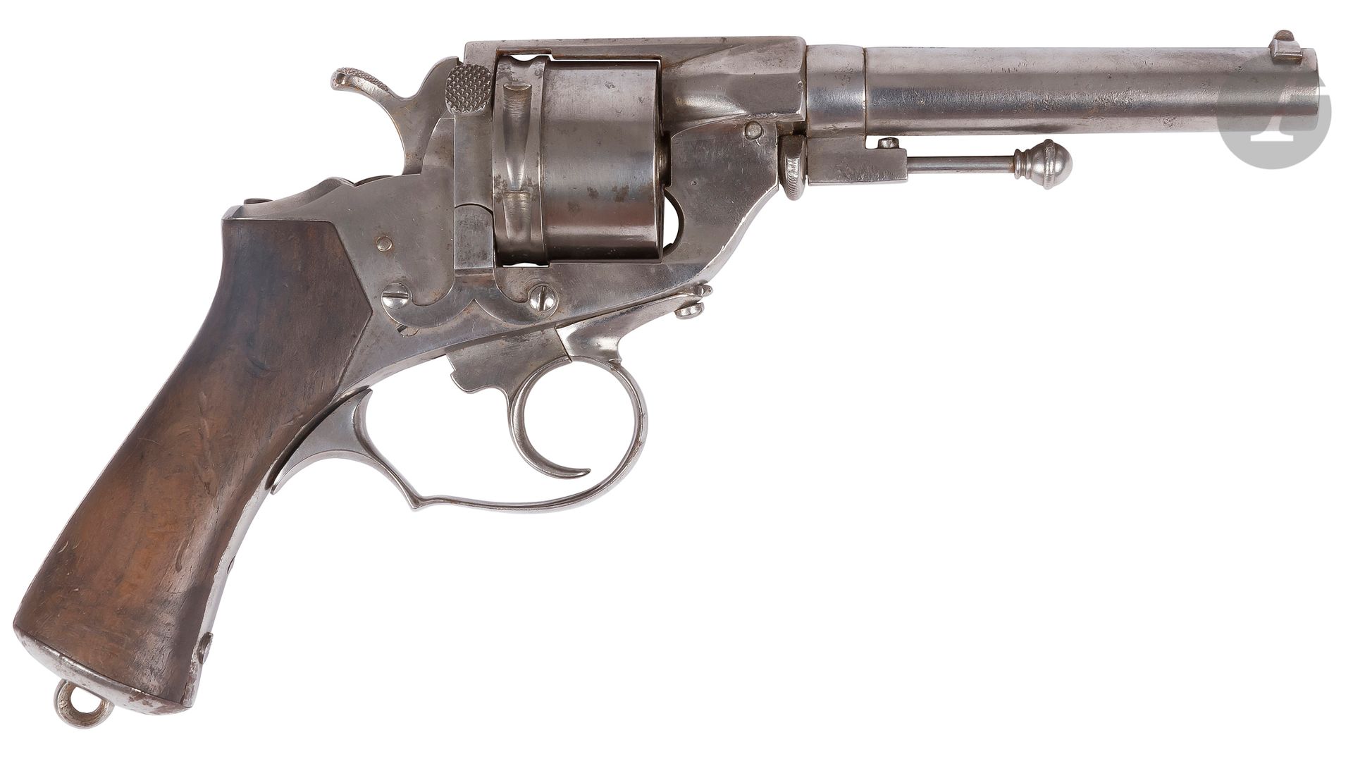 Null 佩兰1865-69型左轮手枪系统，六发，口径11毫米，双动。
圆形膛线枪管，印有 "Perrin Bte"。封闭的框架。胡桃木库存板。
A.B.E.（&hellip;