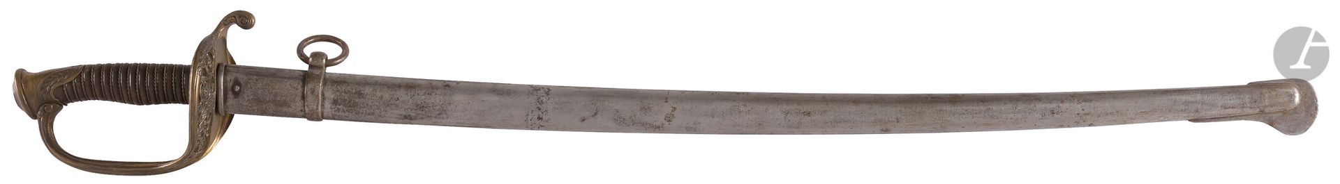 Null Sable de suboficial de infantería modelo 1855,
empuñadura de cuerno con fil&hellip;
