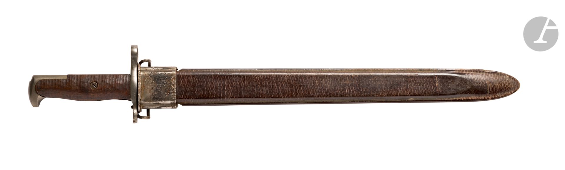 Null USA
Baïonnette américaine modèle 1905. 
Poignée à plaquettes de bois et gar&hellip;