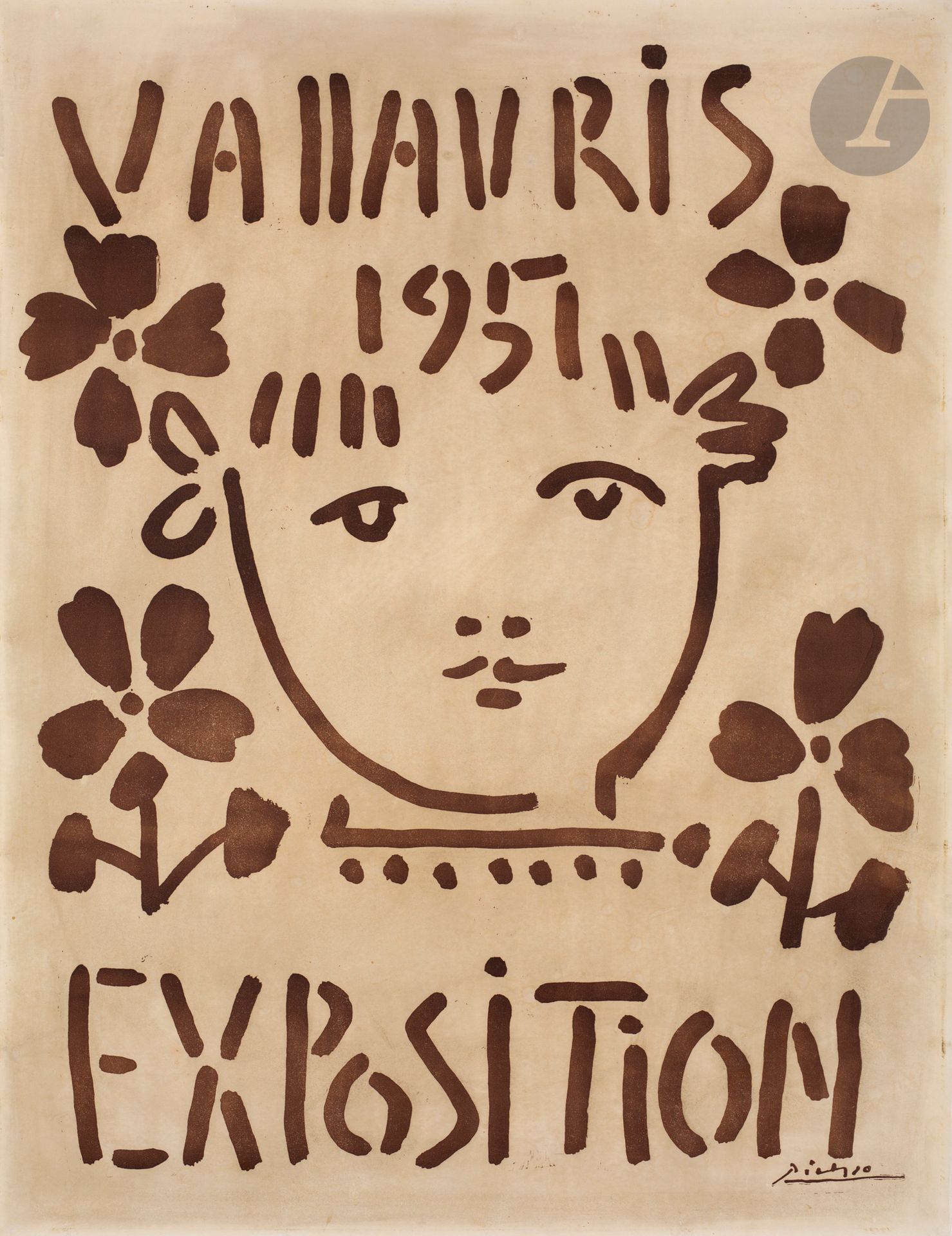 Null 巴勃罗-毕加索 (1881-1973) 
1951年瓦劳里展览。海报。1951.油毡上的雕刻。这张纸：492 x 640。Czwiklitzer 8.&hellip;
