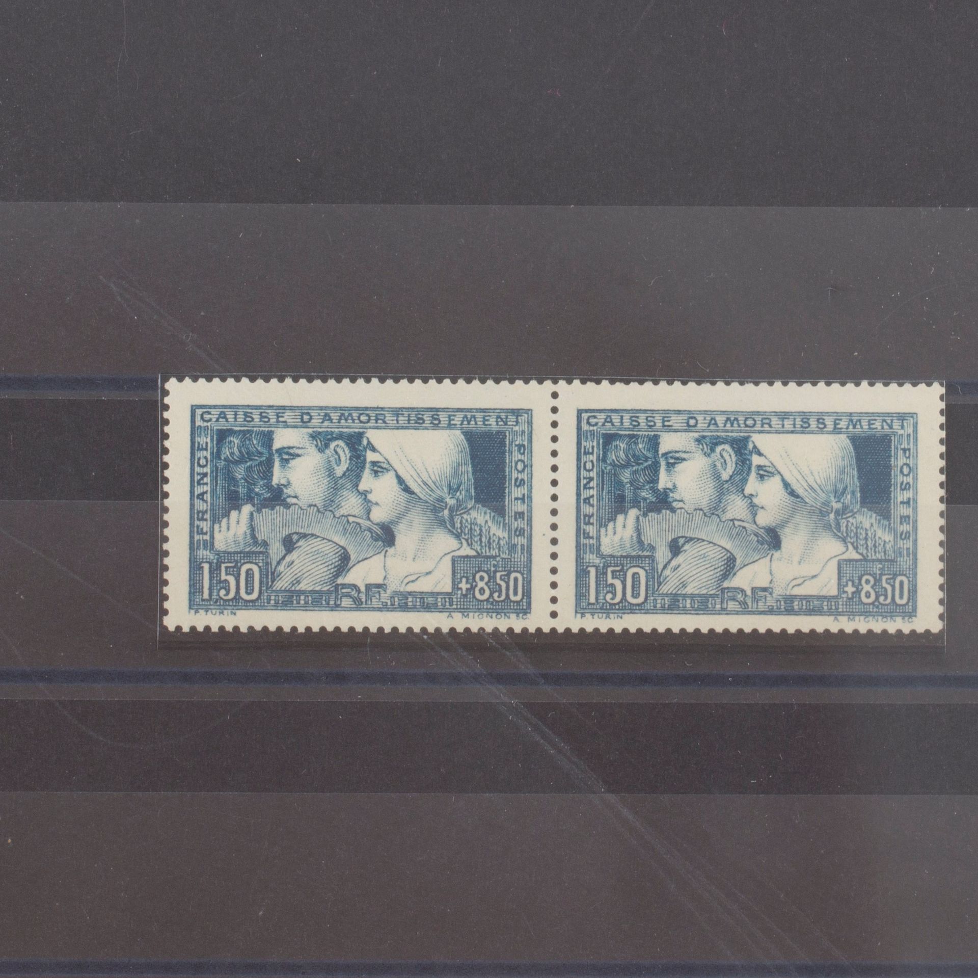 Null [FRANCE]
Superb and rare n° 252c "1F50 + 8F50 Le Travail nuance bleu-vert, &hellip;