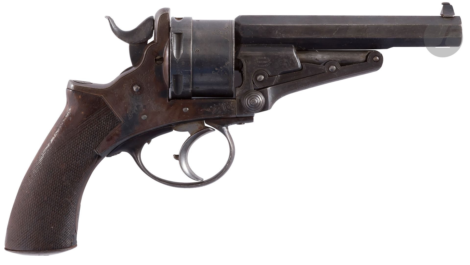 Null 罕见的Galand & Sommerville左轮手枪，六连发，450口径，双发，由Cogswell & Harrison出售。
有膛线的枪管，顶带刻&hellip;