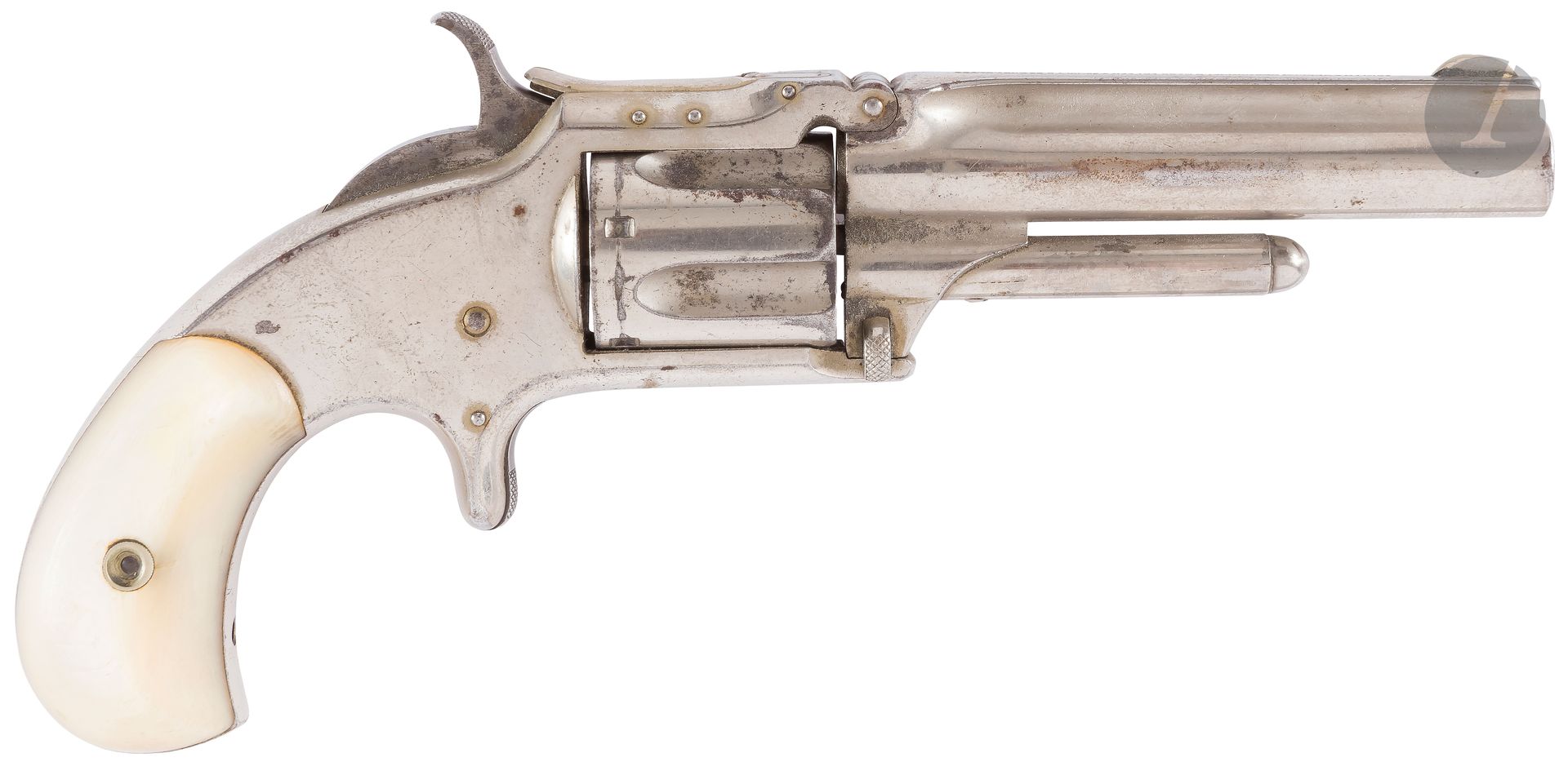 Null Revolver Smith & Wesson Nr. 1 ½, 3rd issue, fünf Schuss, Kaliber 32. 
Runde&hellip;