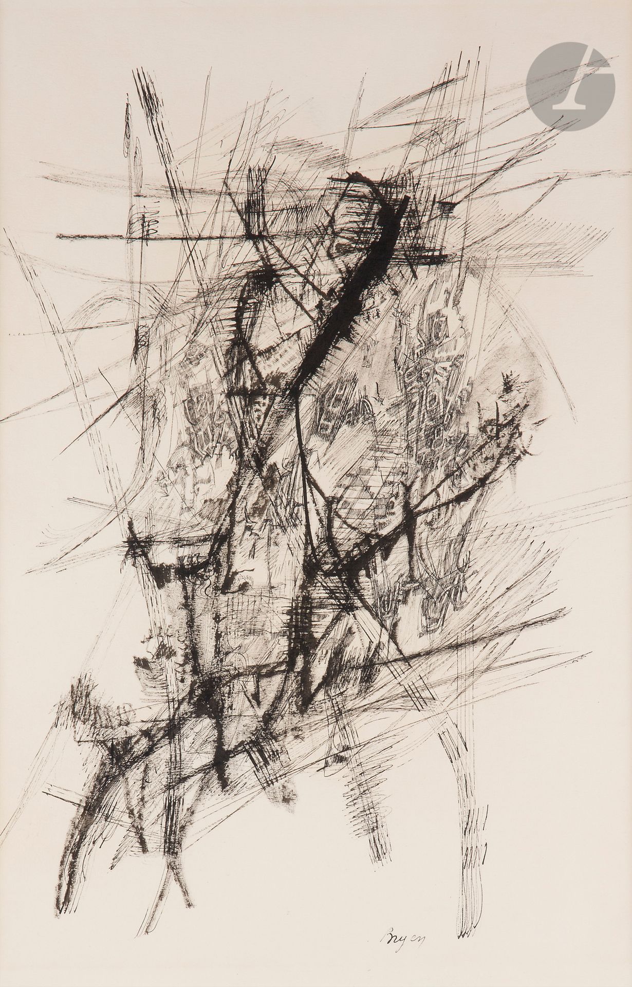 Null Camille BRYEN (1907-1977)
Komposition, 1955
Tinte.
In der Fußspitze signier&hellip;