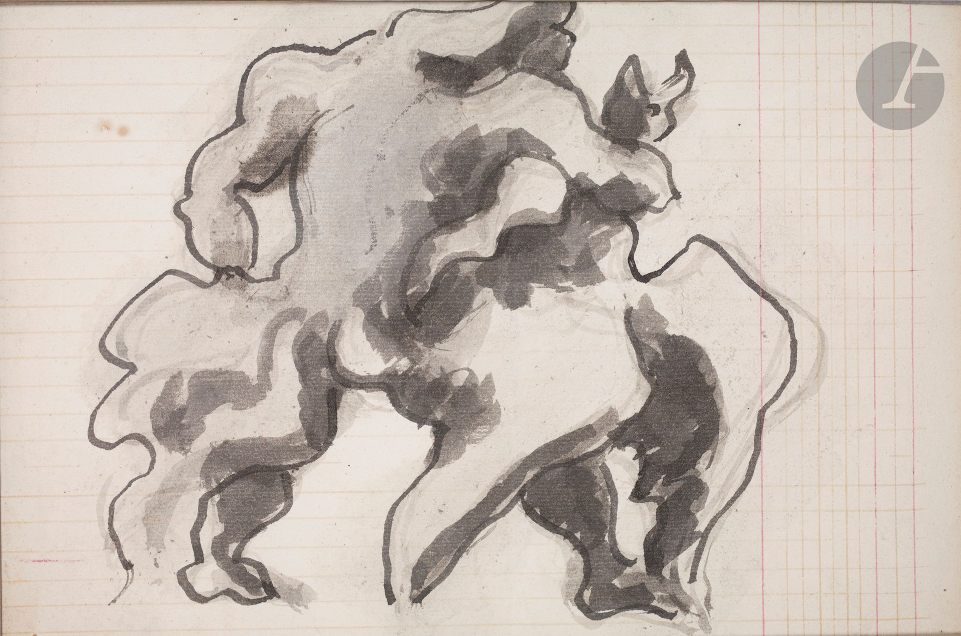 Null 雅克-利普奇兹 (1891-1973)
普罗米修斯击倒秃鹫，雕塑研究，约1935-36年
墨水和水墨。
无签名。
19 x 28.5 cm

出处: &hellip;