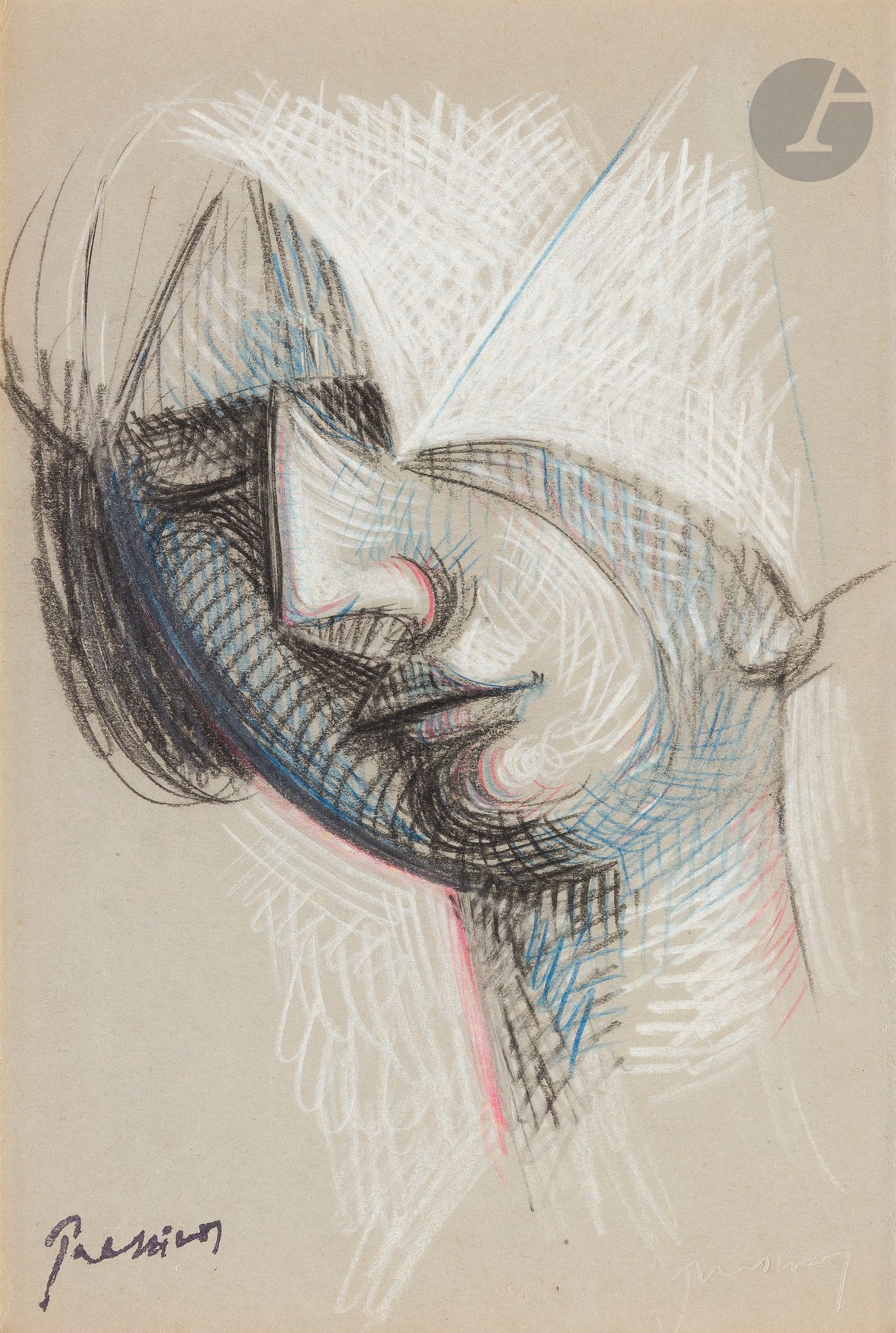 Null Mario PRASSINOS (1916-1985)
尤的肖像
粉彩和彩色铅笔。
左下角有印章。
28 x 20厘米
