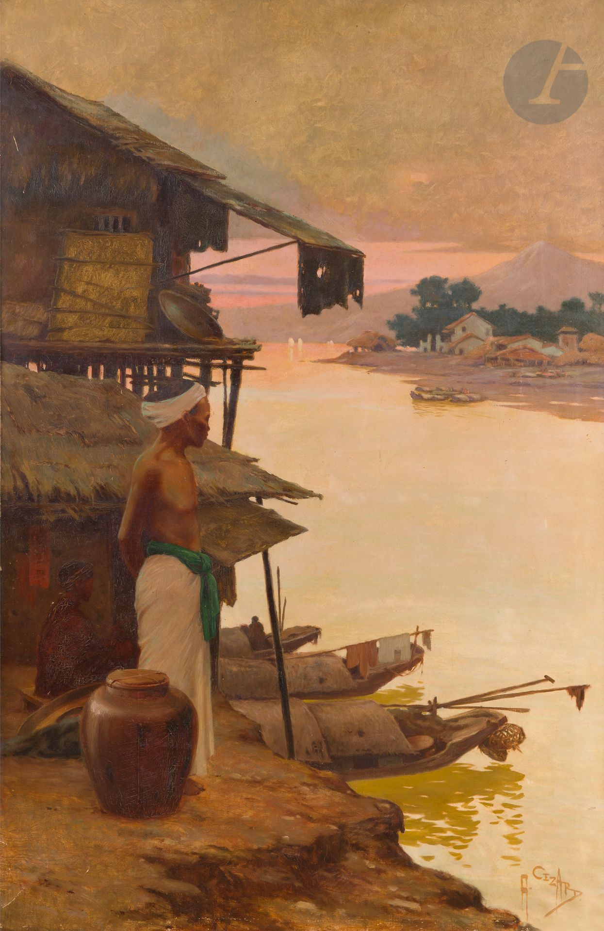 Null Albert Cézard (1869 - vers 1916)
Scène au bord de l’eau
Huile sur toile.
Si&hellip;