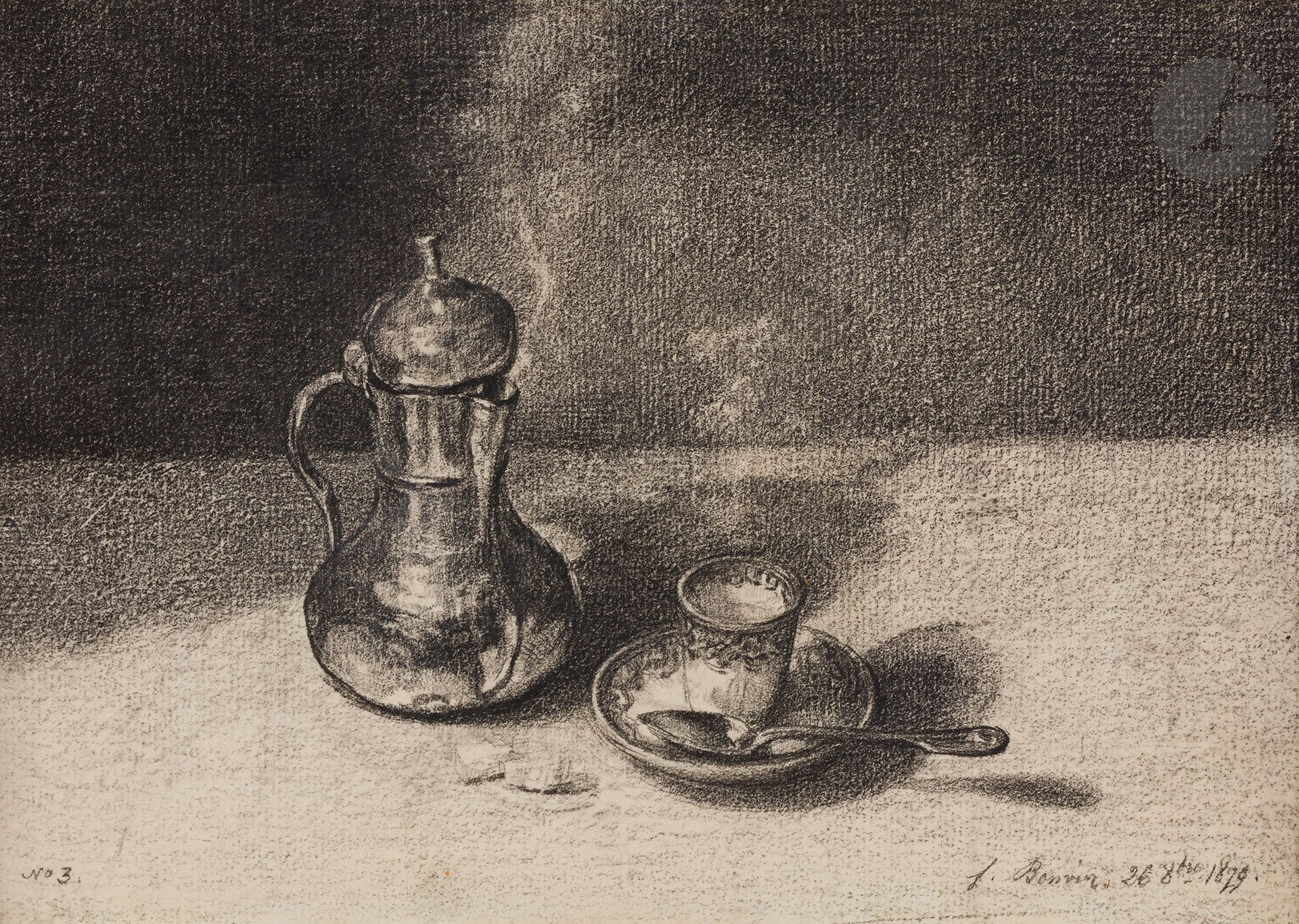 Null François BONVIN (Paris, 1817 - Saint-Germain-en-Laye, 1887)
La Tasse Fumant&hellip;