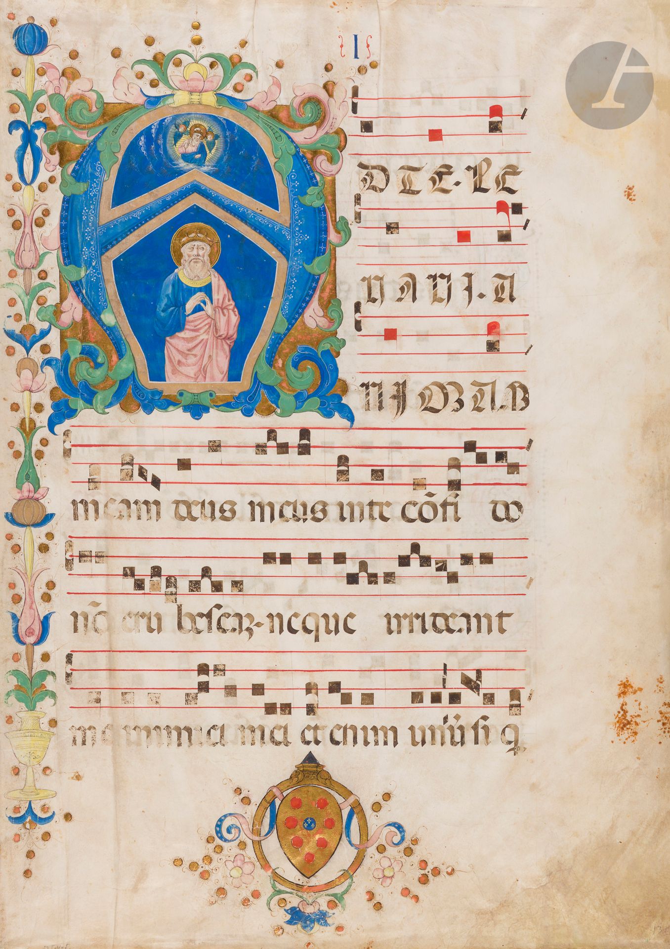 Null [LIGHTING]. [GRADUEL].
Initial A historiated.
King David, nimbed and crowne&hellip;