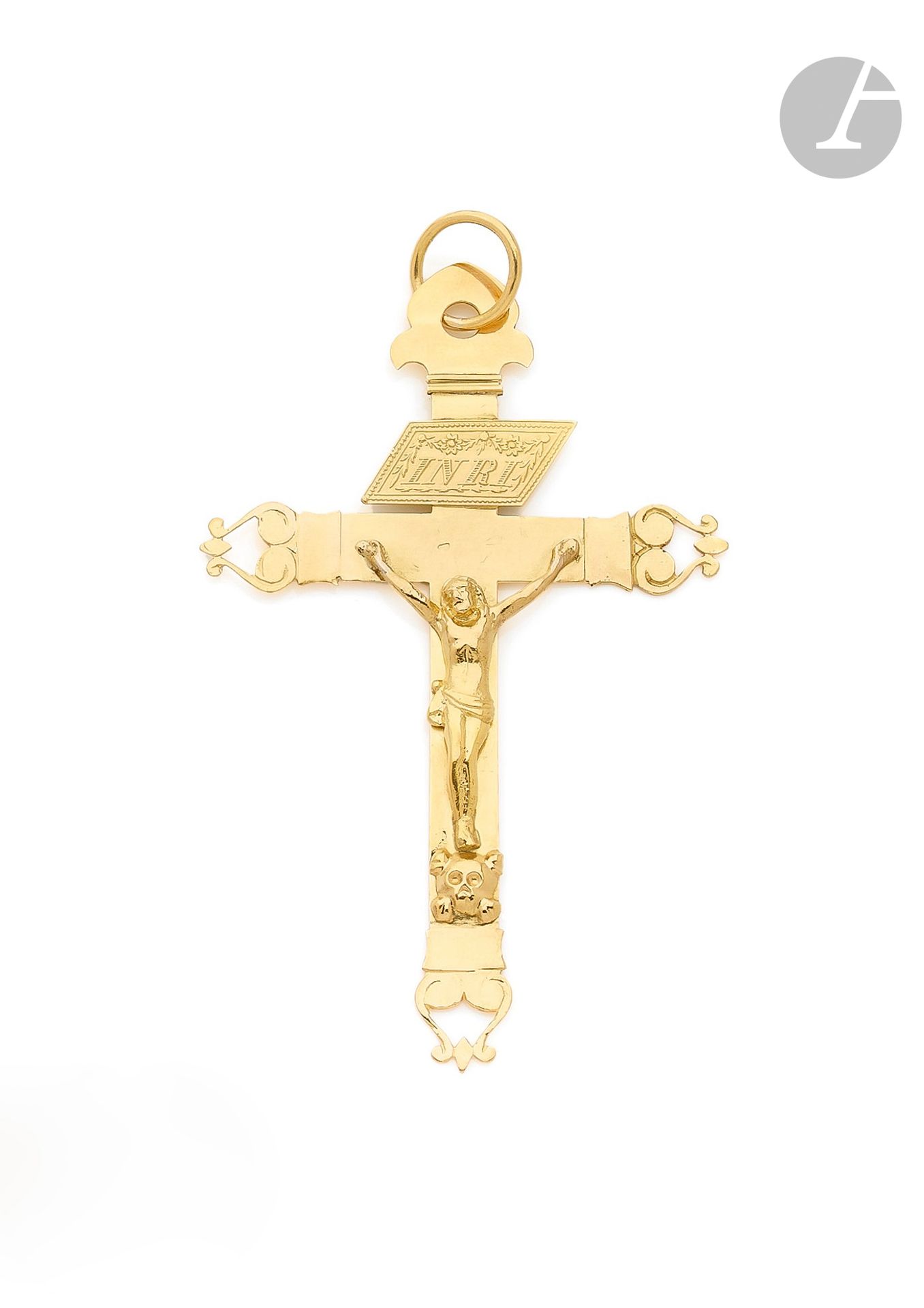 Null Cross-pendant in 18K (750) gold. French regional work before 1919. Height :&hellip;